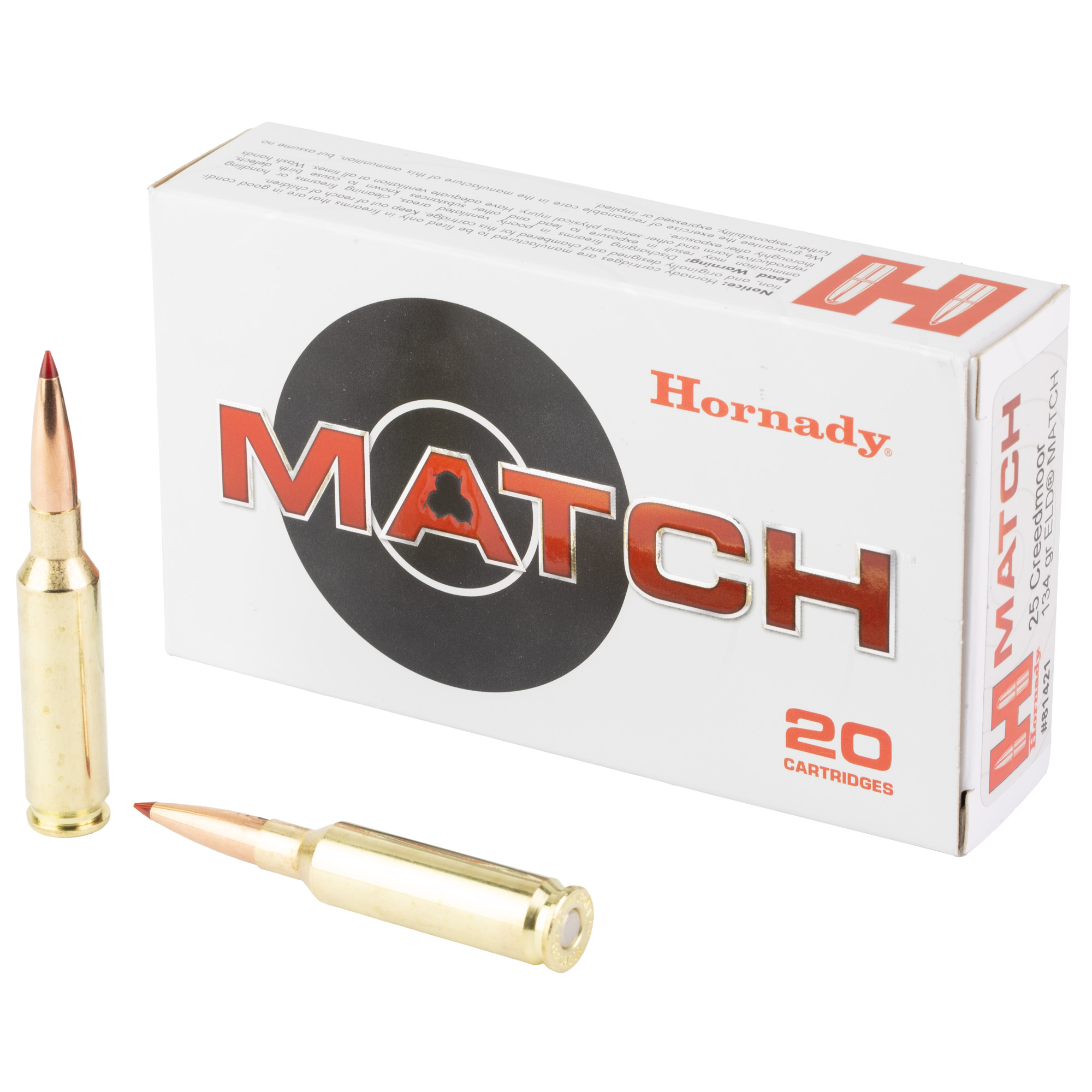 Hornady Mtch 25creed 134 Grain Eldm 20/200 bulk ammo product image