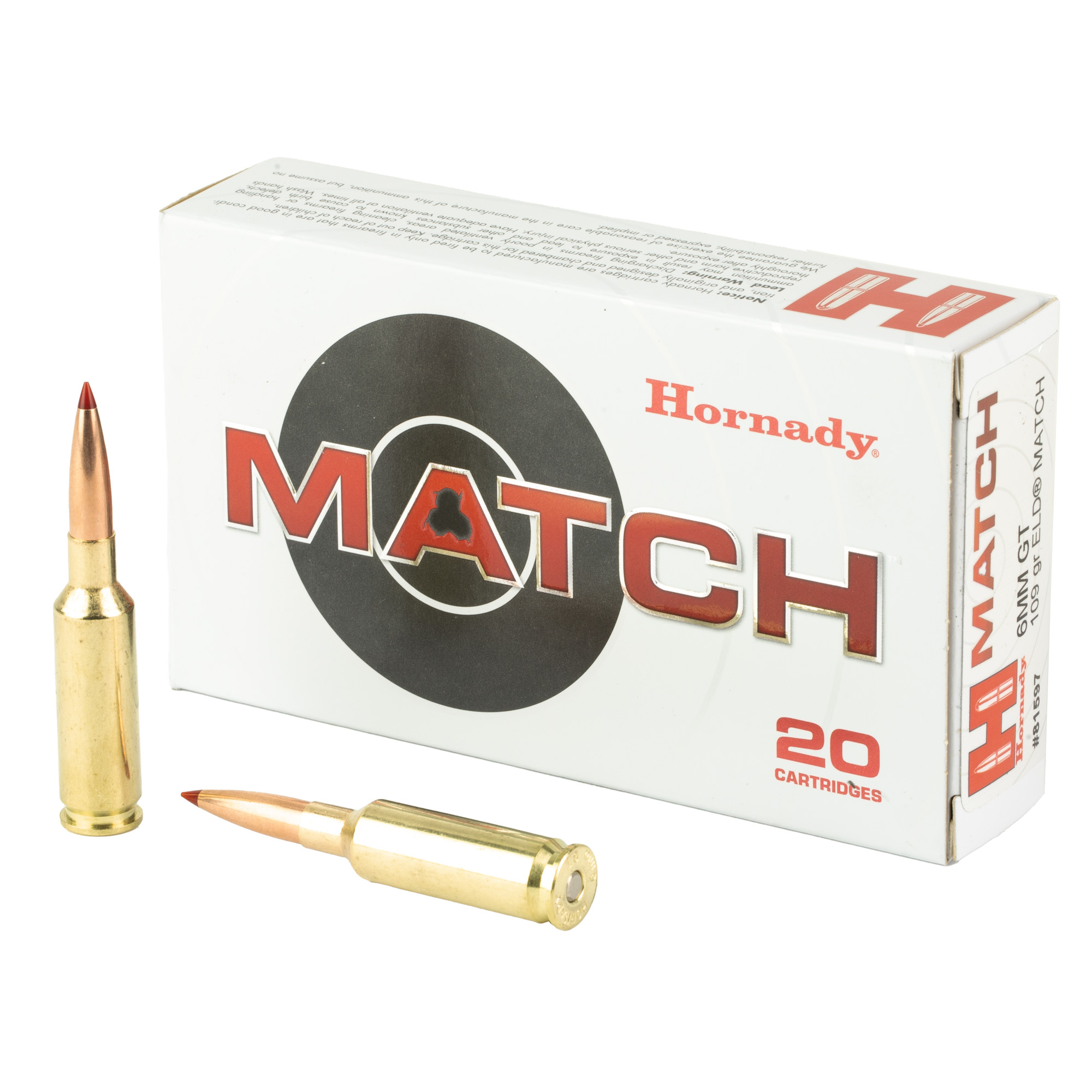 Hornady Mtch 6mmgt 109 Grain ELD-M 20/200 bulk ammo product image
