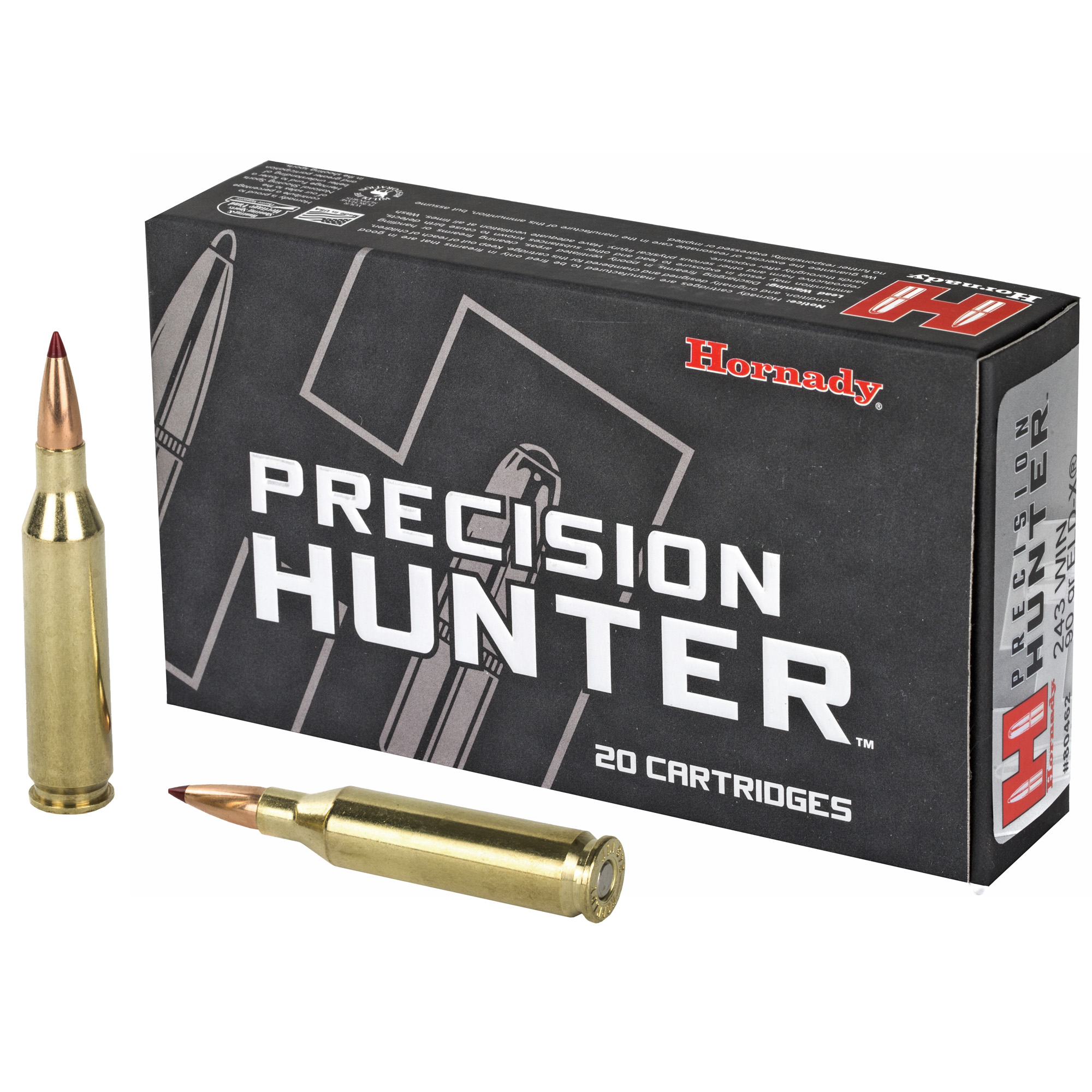 Hornady Ph 243win 90 Grain ELD-X 20/200 bulk ammo product image
