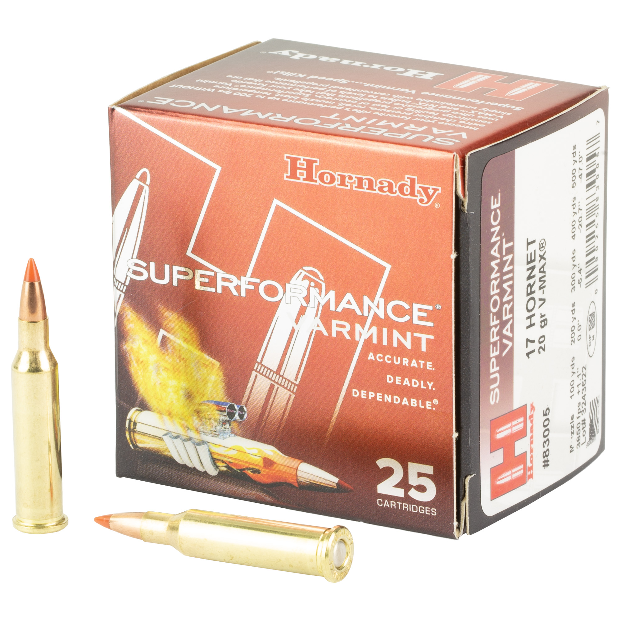 Hornady Sf 17hrn 20 Grain V-MAX 25/250 bulk ammo product image