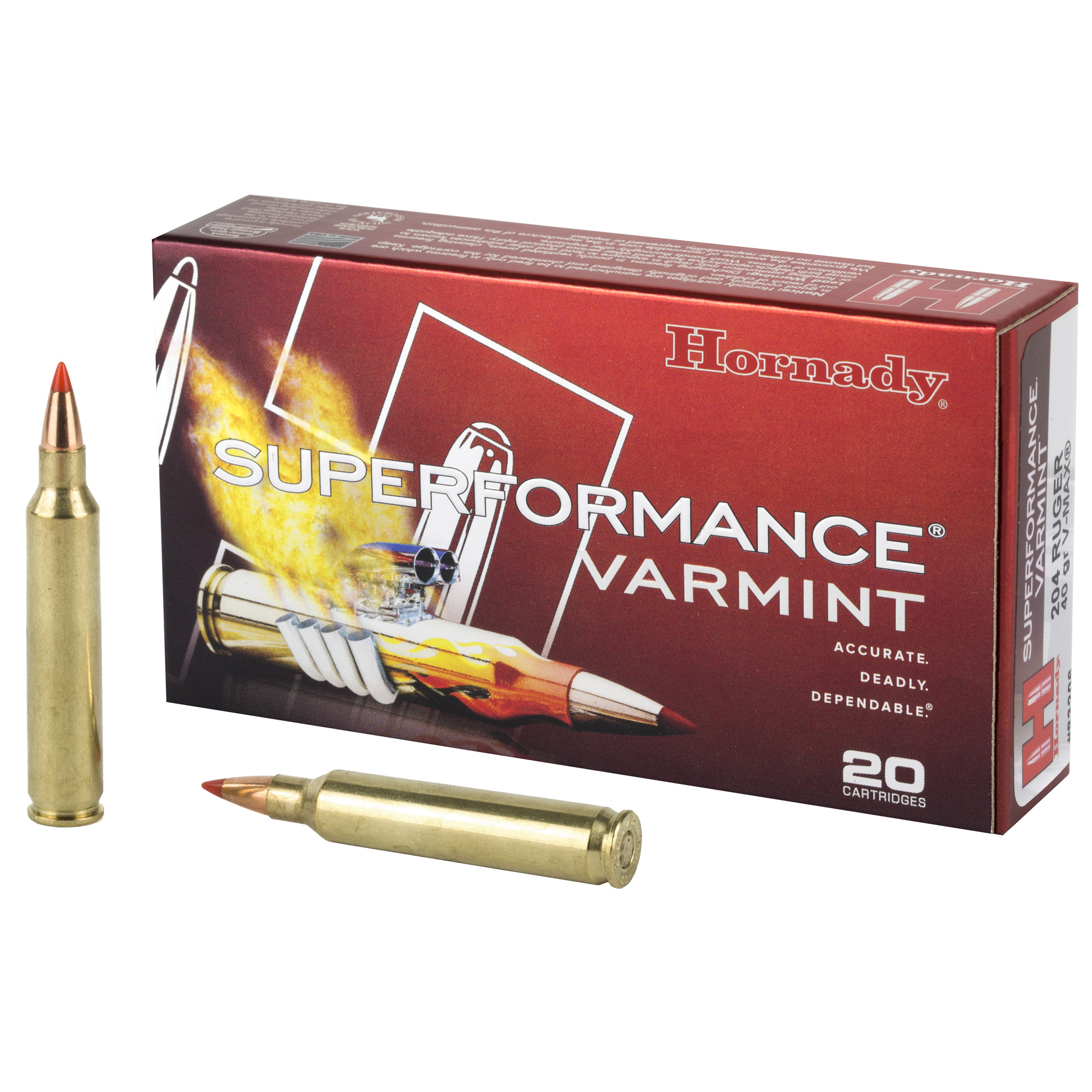 Hornady Sf 204rug 40 Grain V-MAX 20/200 bulk ammo product image
