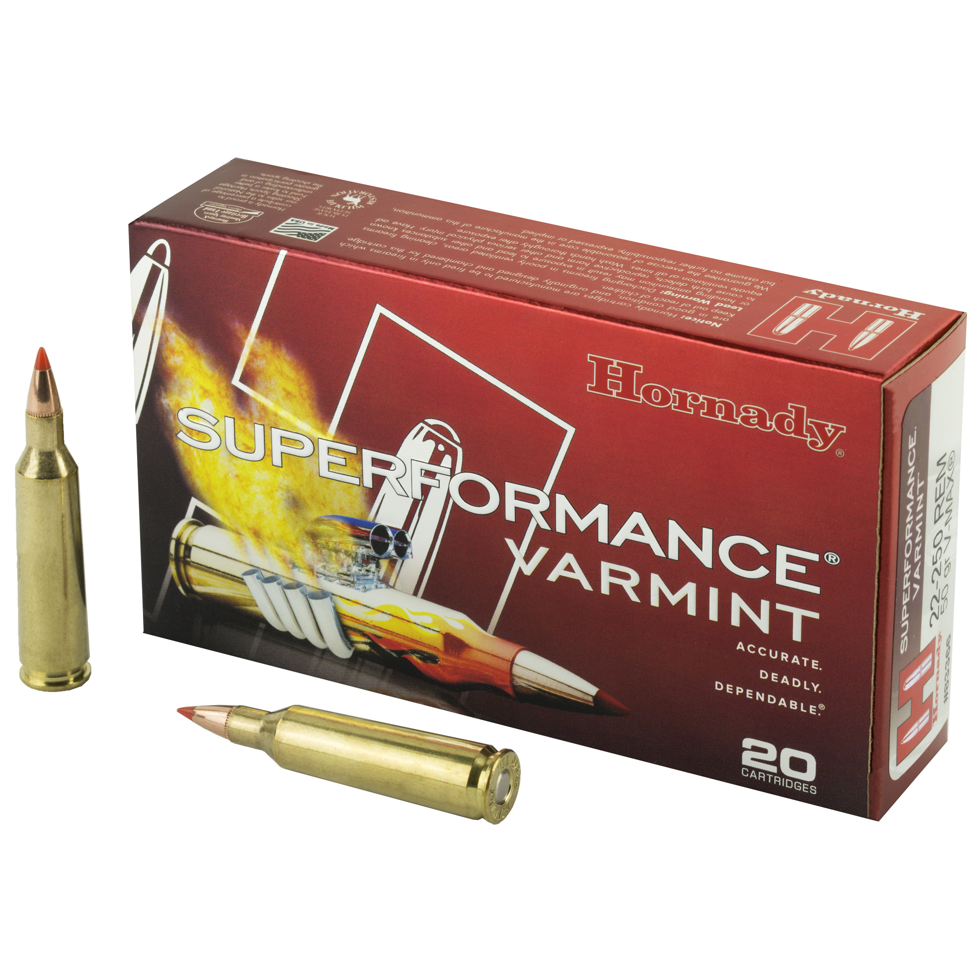 Hornady Sf 22-250 50 Grain Vmax 20/200 bulk ammo product image