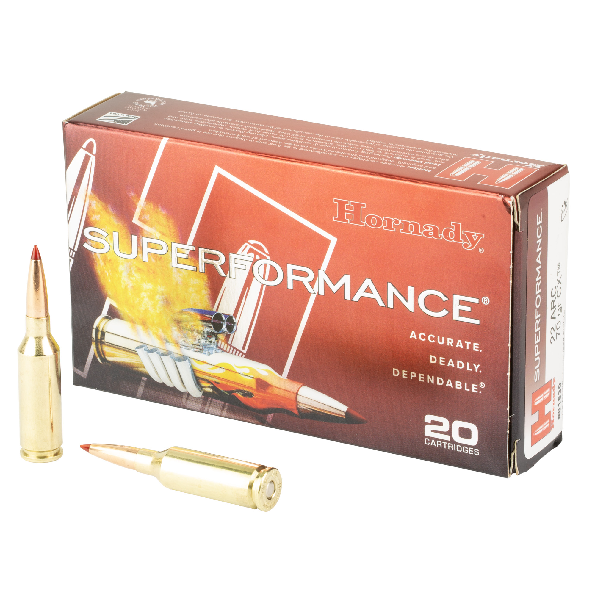 Hornady Sf 22 ARC 70 Grain CX 20/200 bulk ammo product image