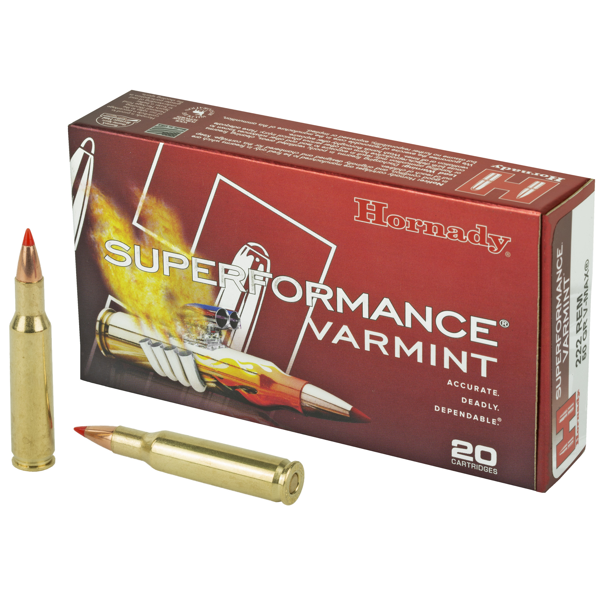 Hornady Sf 222rem 50 Grain V-MAX 20/200 bulk ammo product image