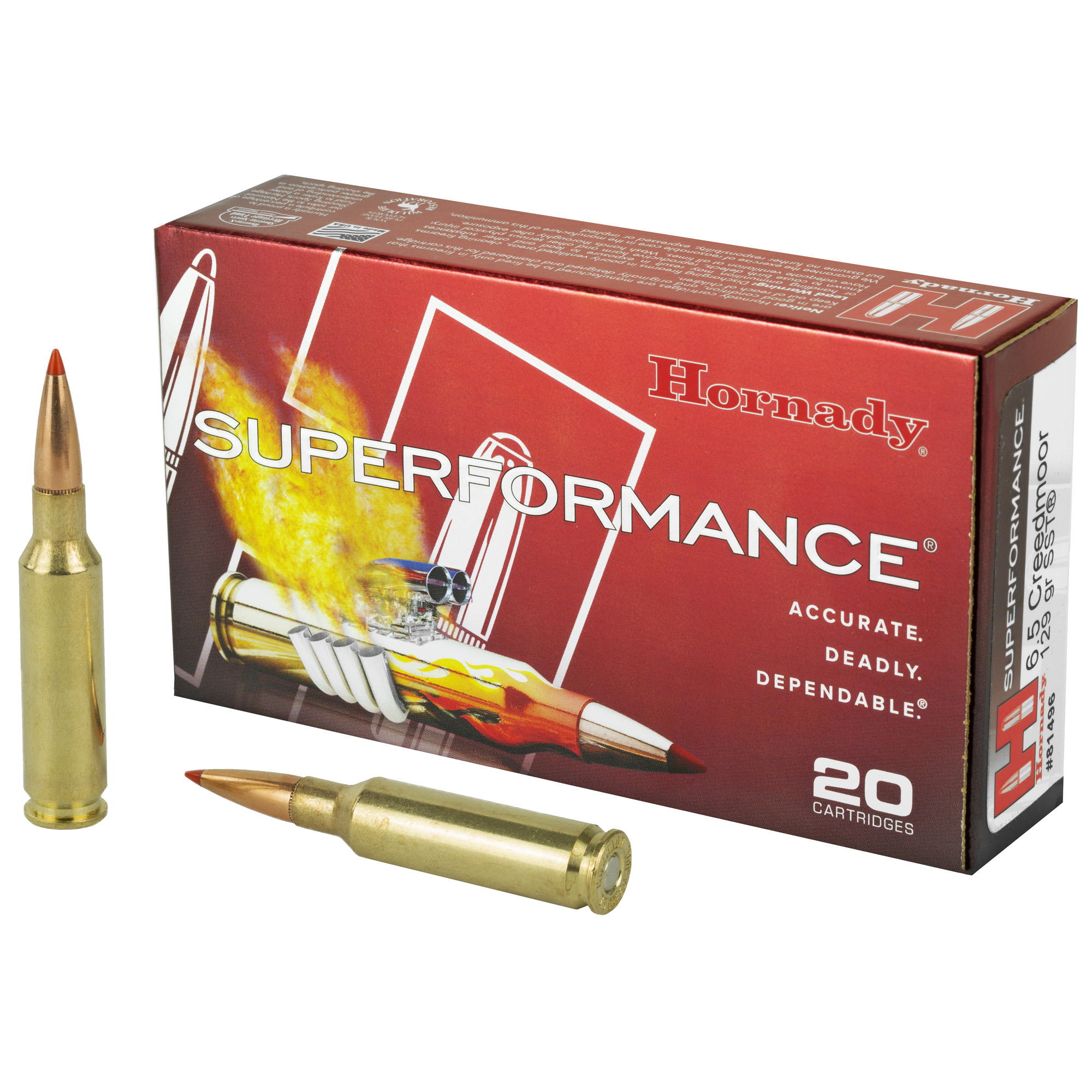 Hornady Sf 6.5 Creedmoor 129 Grain SST 20/200 bulk ammo product image