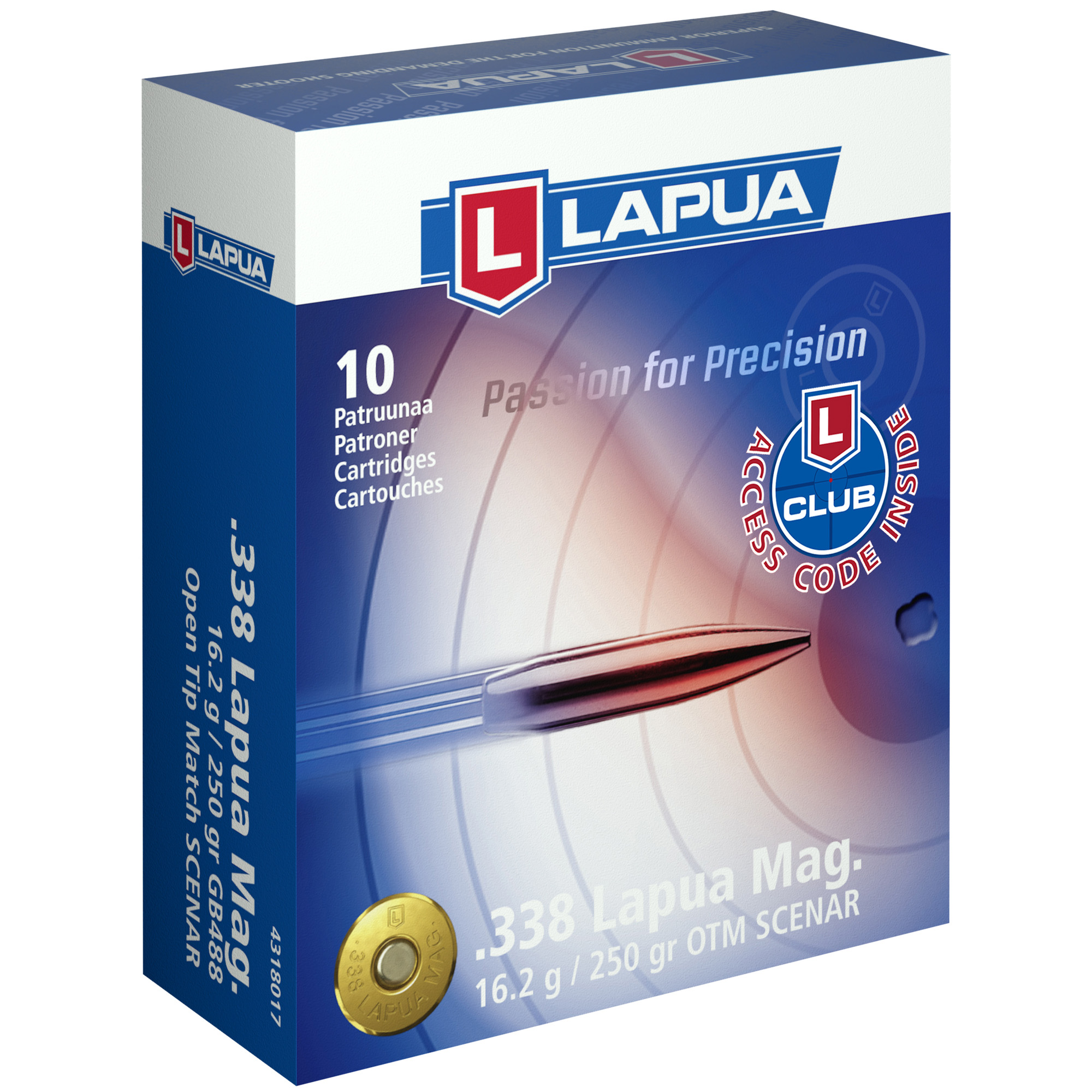 Lapua 338 Lapua 250 Grain OTM 10/200 bulk ammo product image