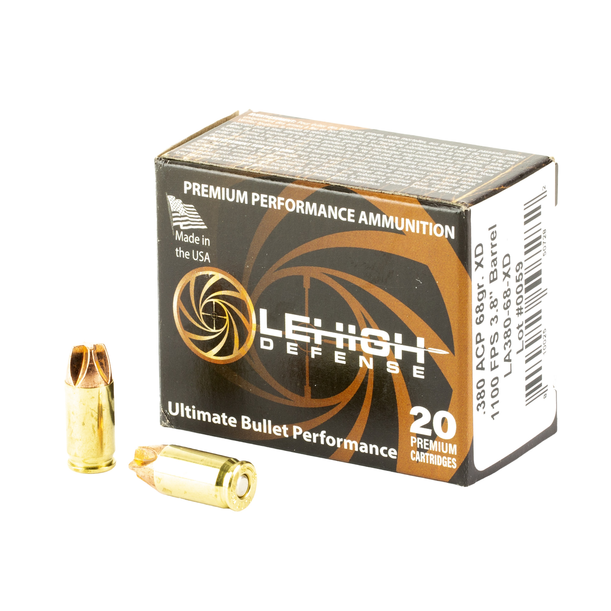Lehigh Xtrm Dfns .380 ACP 68 Grain 20/200 bulk ammo product image