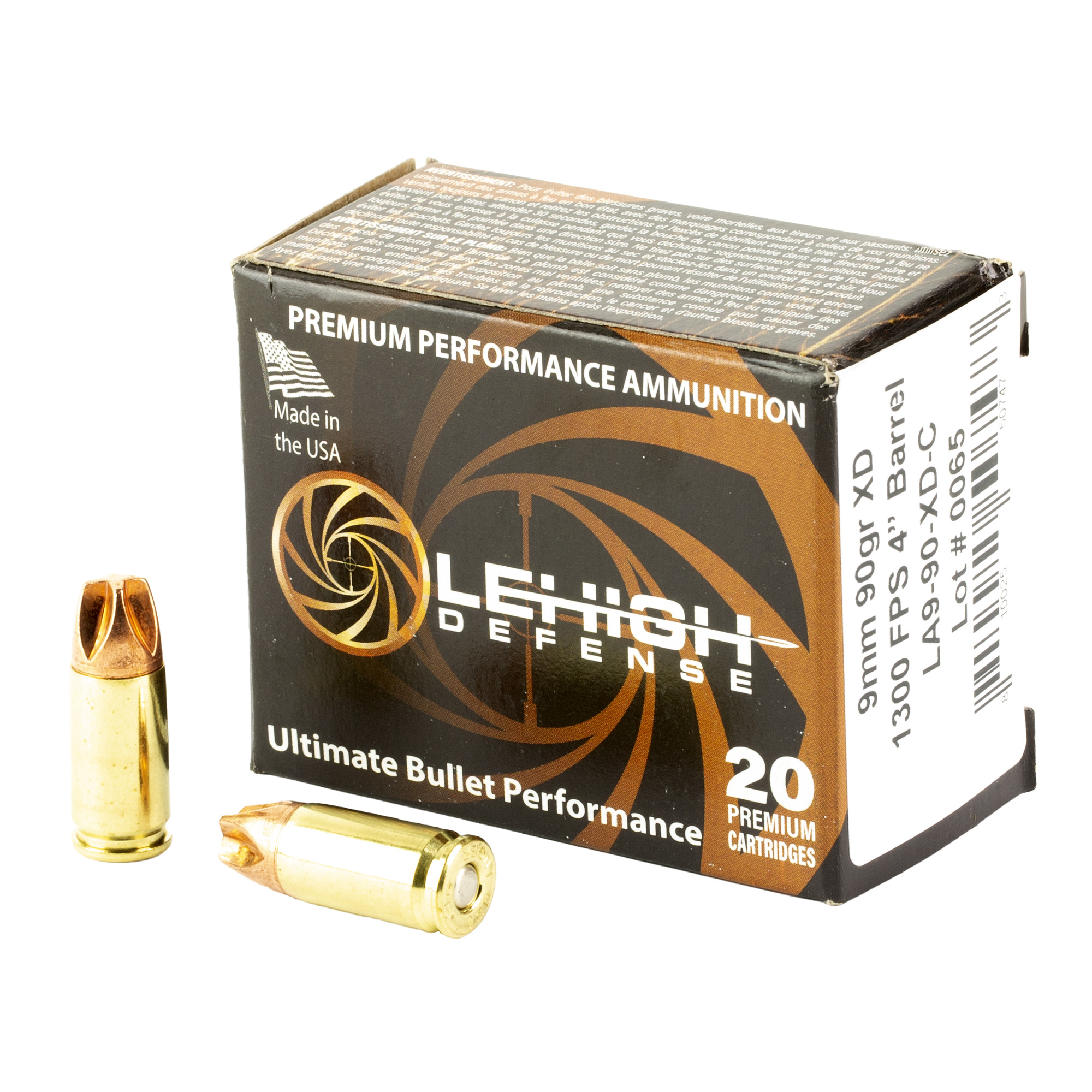 Lehigh Xtrm Dfns 9mm 90 Grain 20/200 bulk ammo product image