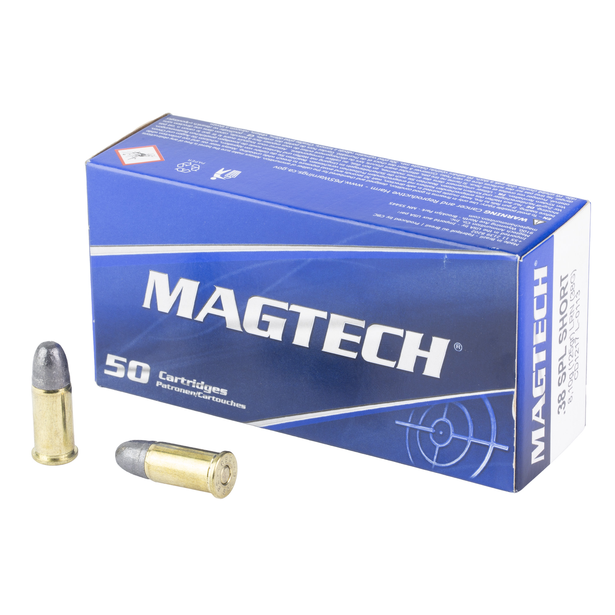 Magtech 38 Spl Shrt 125g LRN 50/1000 bulk ammo product image