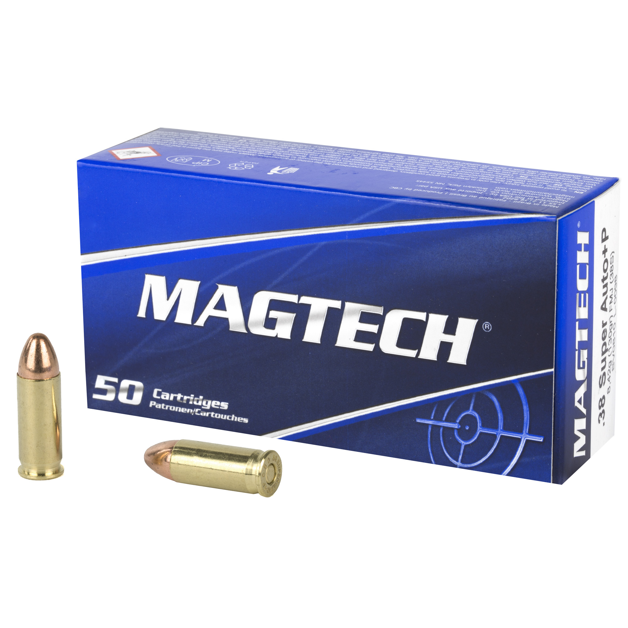 Magtech 38super +P 130 Grain FMJ 50/1000 bulk ammo product image