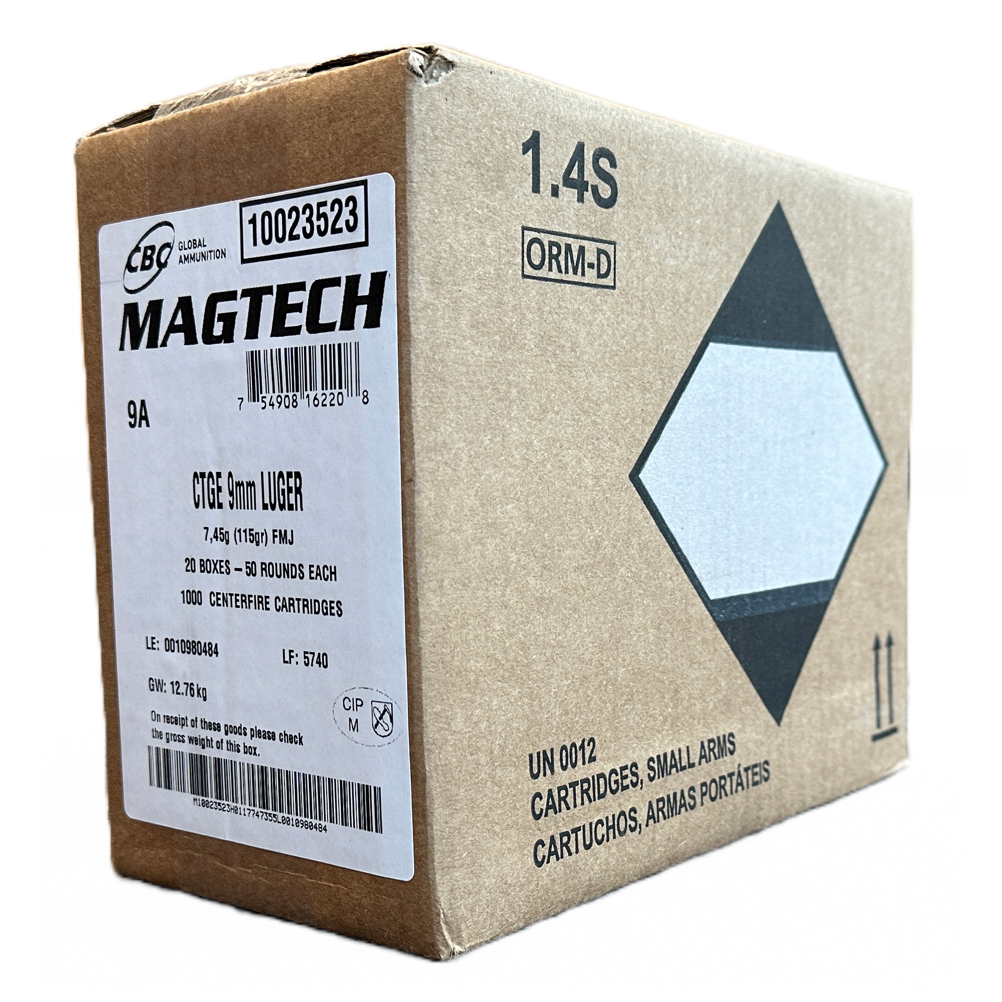 Magtech 9mm 115 Grain FMJ 1000 Rounds Cs bulk ammo product image