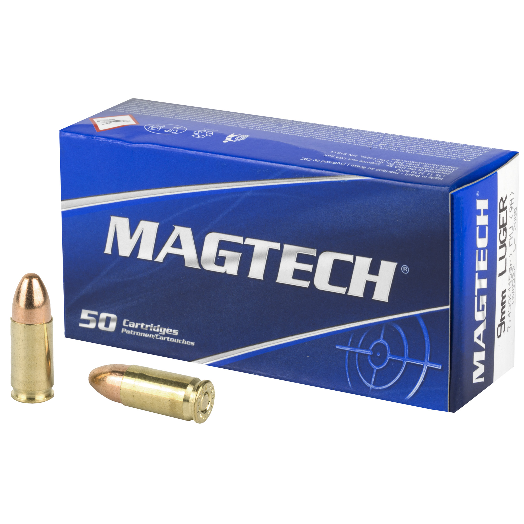 Magtech 9mm 115 Grain FMJ 50/1000 bulk ammo product image