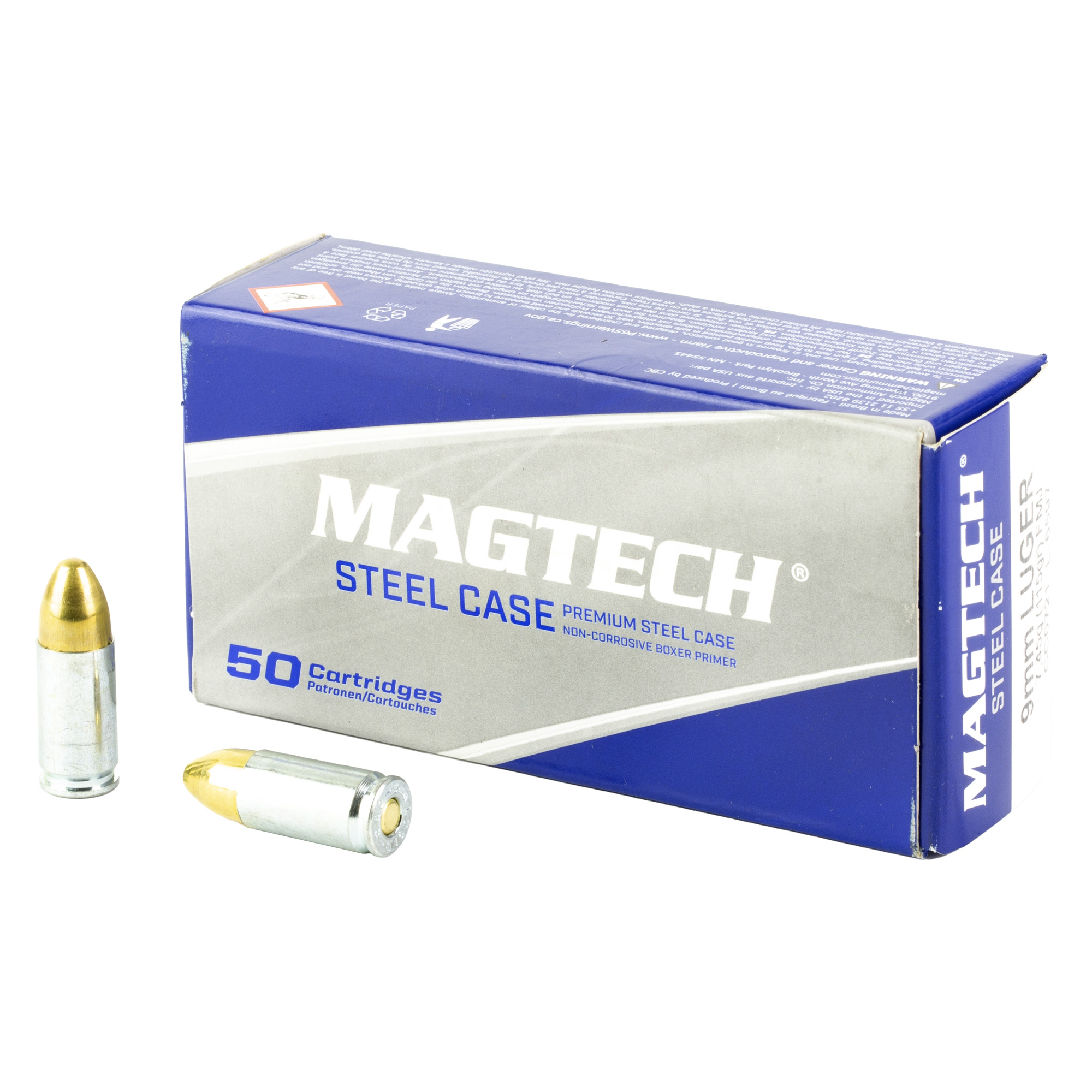 Magtech 9mm 115 Grain FMJ Steel 50/1000 bulk ammo product image