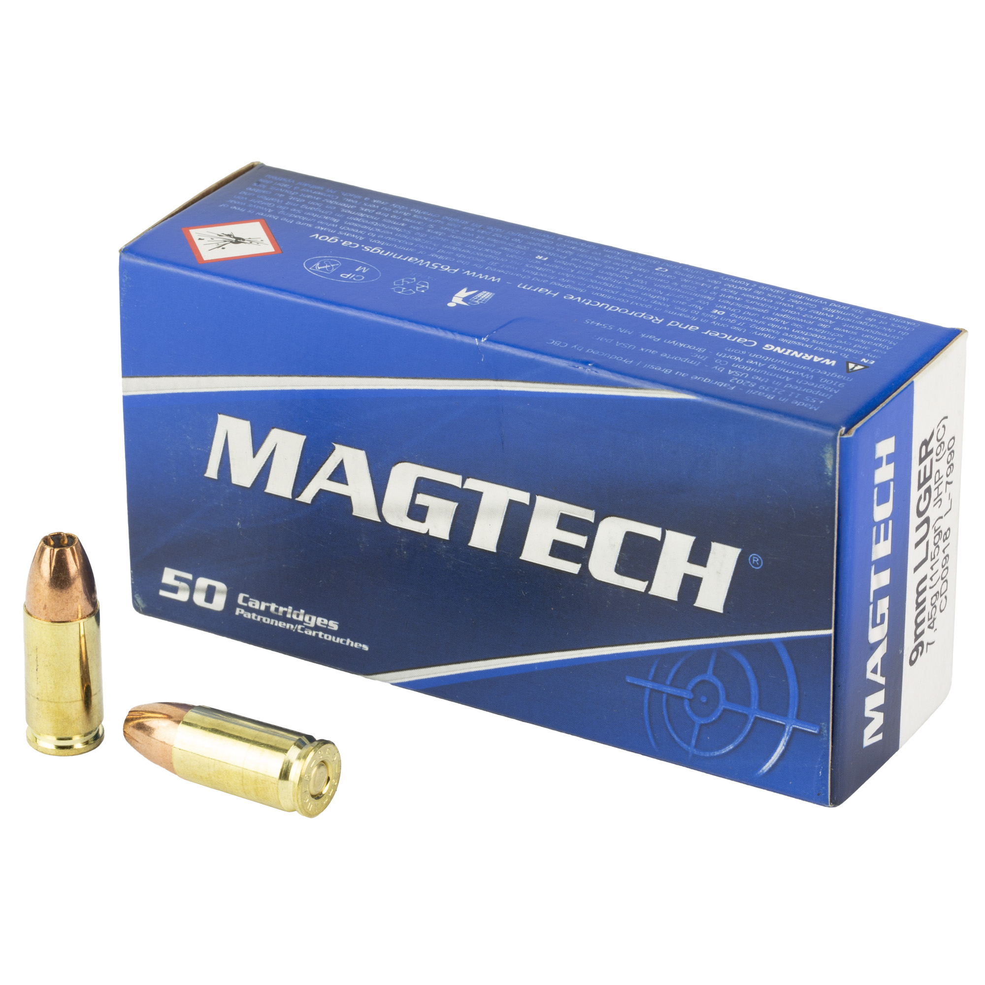 Magtech 9mm 115 Grain JHP 50/1000 bulk ammo product image