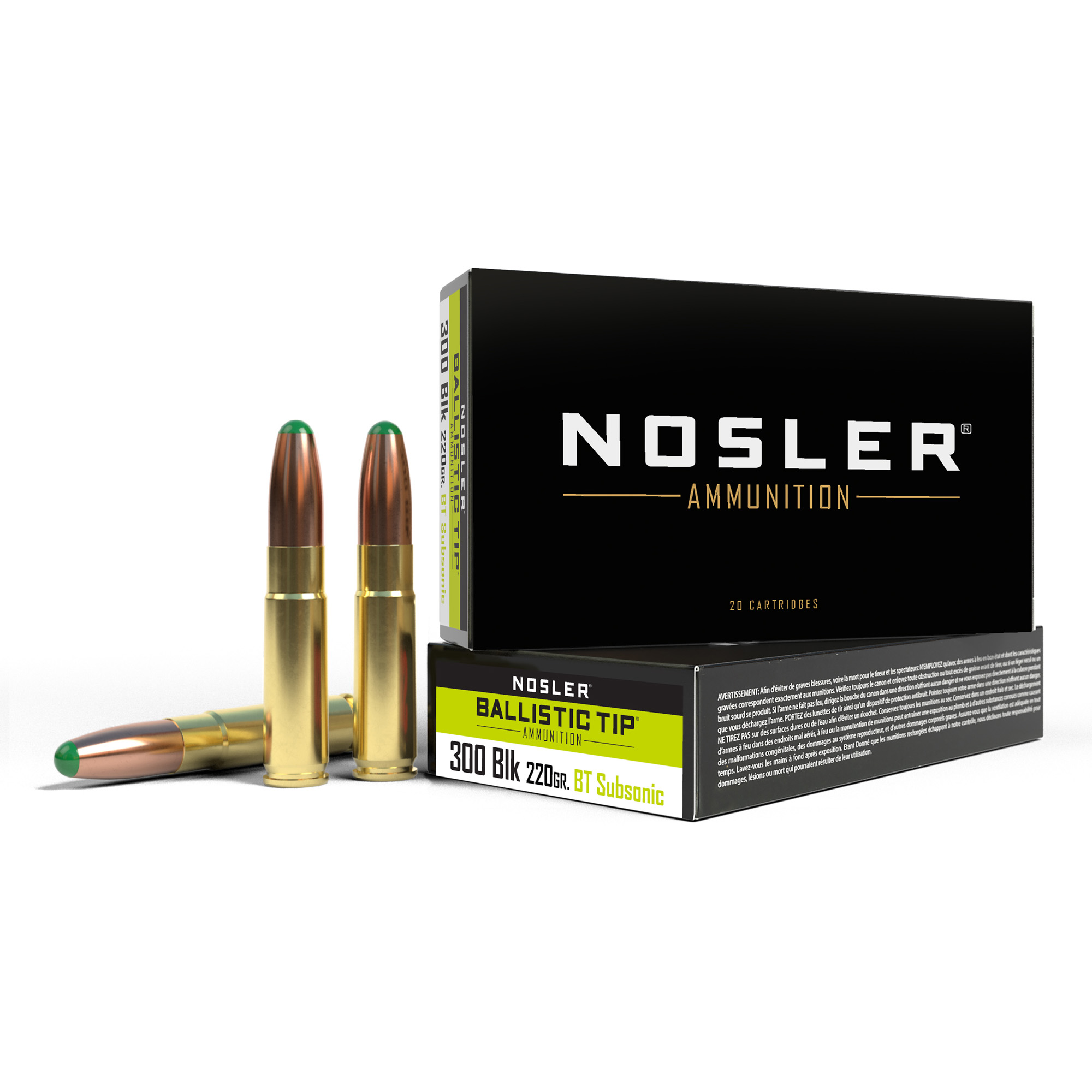 Nosler 300 BLK 220 Grain BT RN 20/400 bulk ammo product image