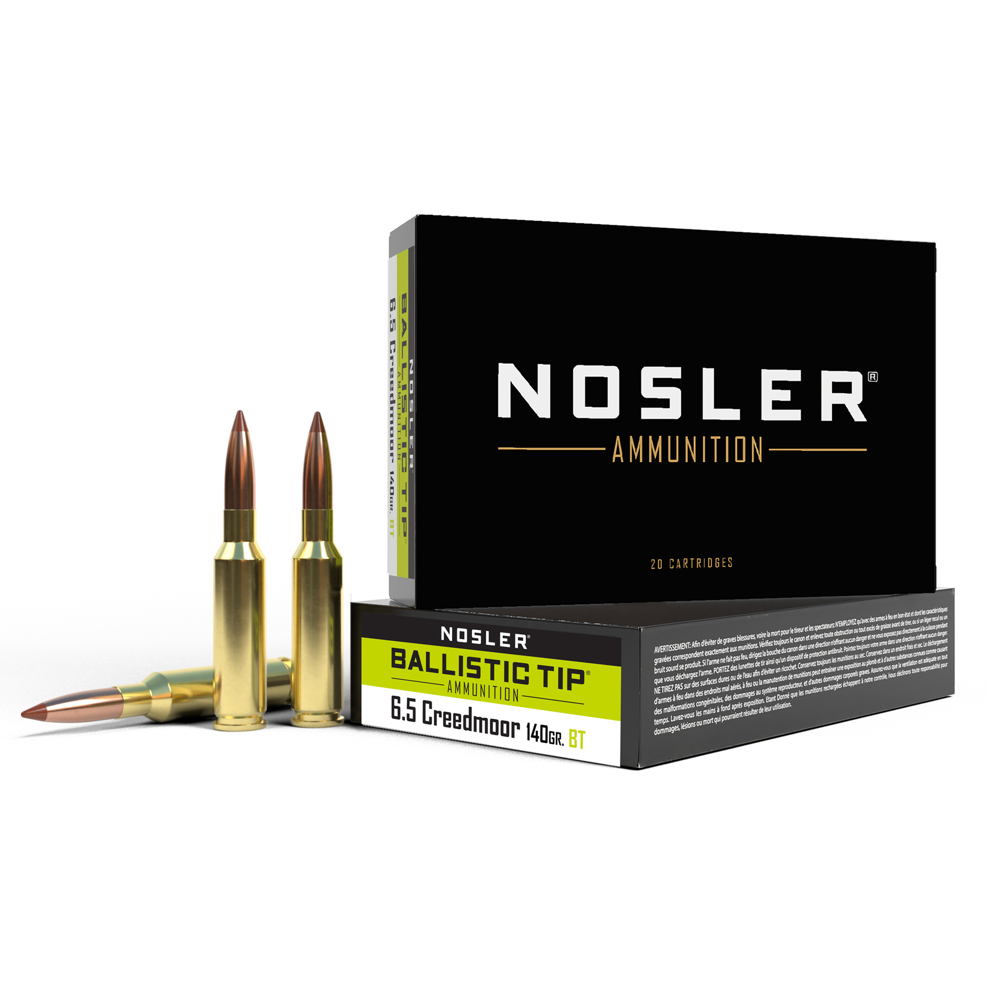 Nosler 6.5 Creedmoor 140 Grain BT 20/180 bulk ammo product image