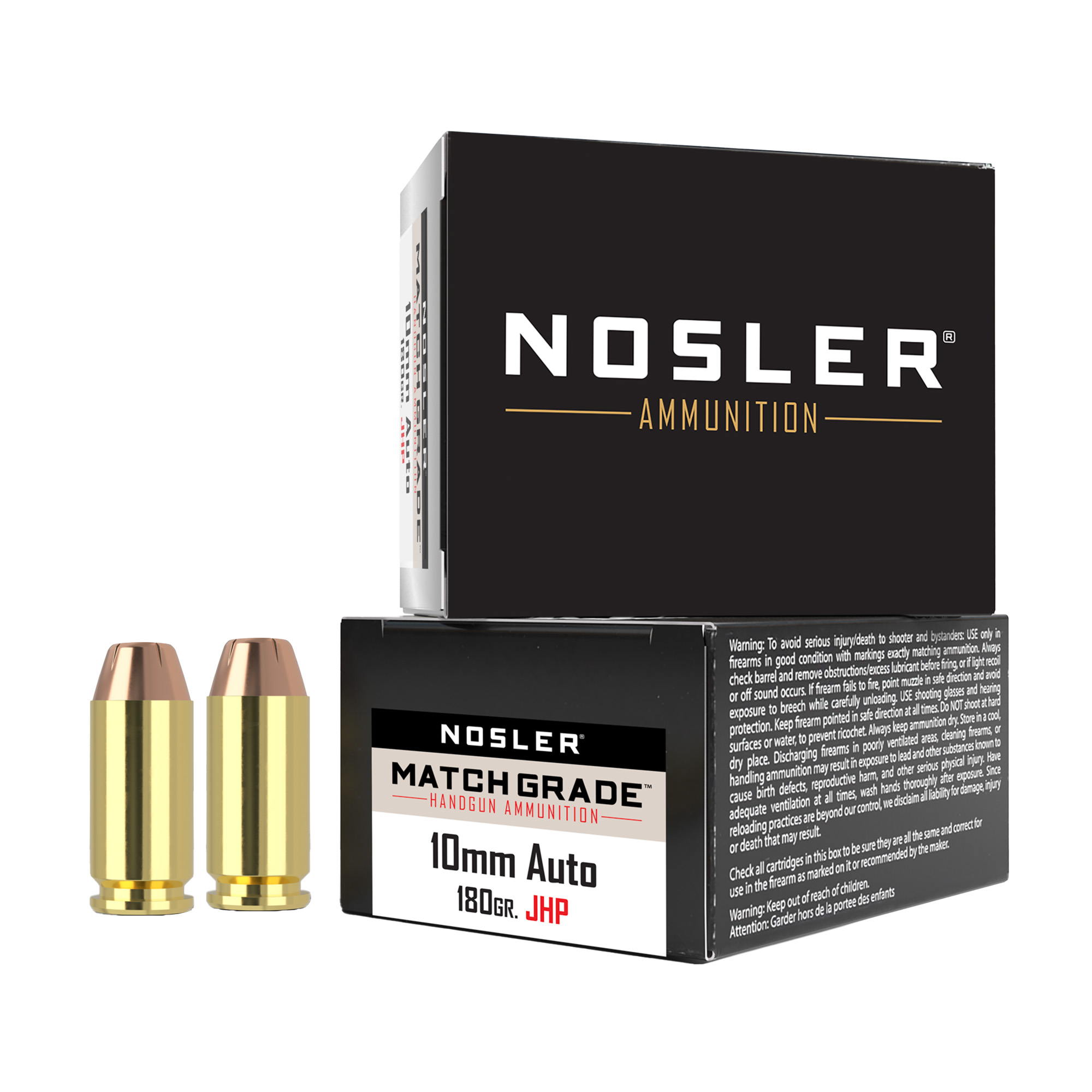 Nosler Asp 10mm 180 Grain JHP 20/400 bulk ammo product image
