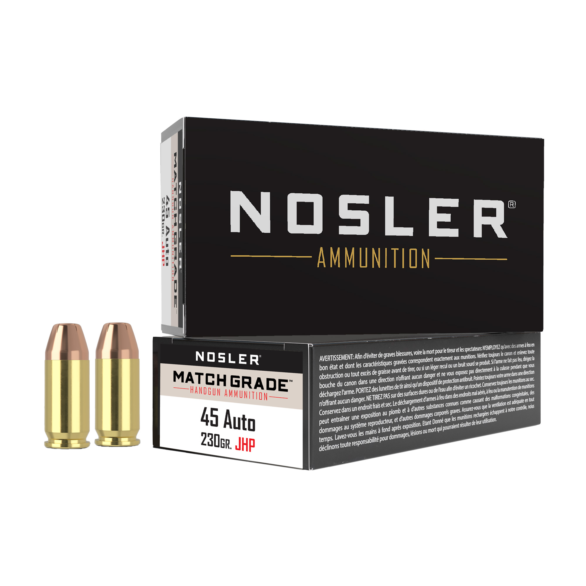Nosler Asp 45 ACP 230 Grain JHP 50/500 bulk ammo product image