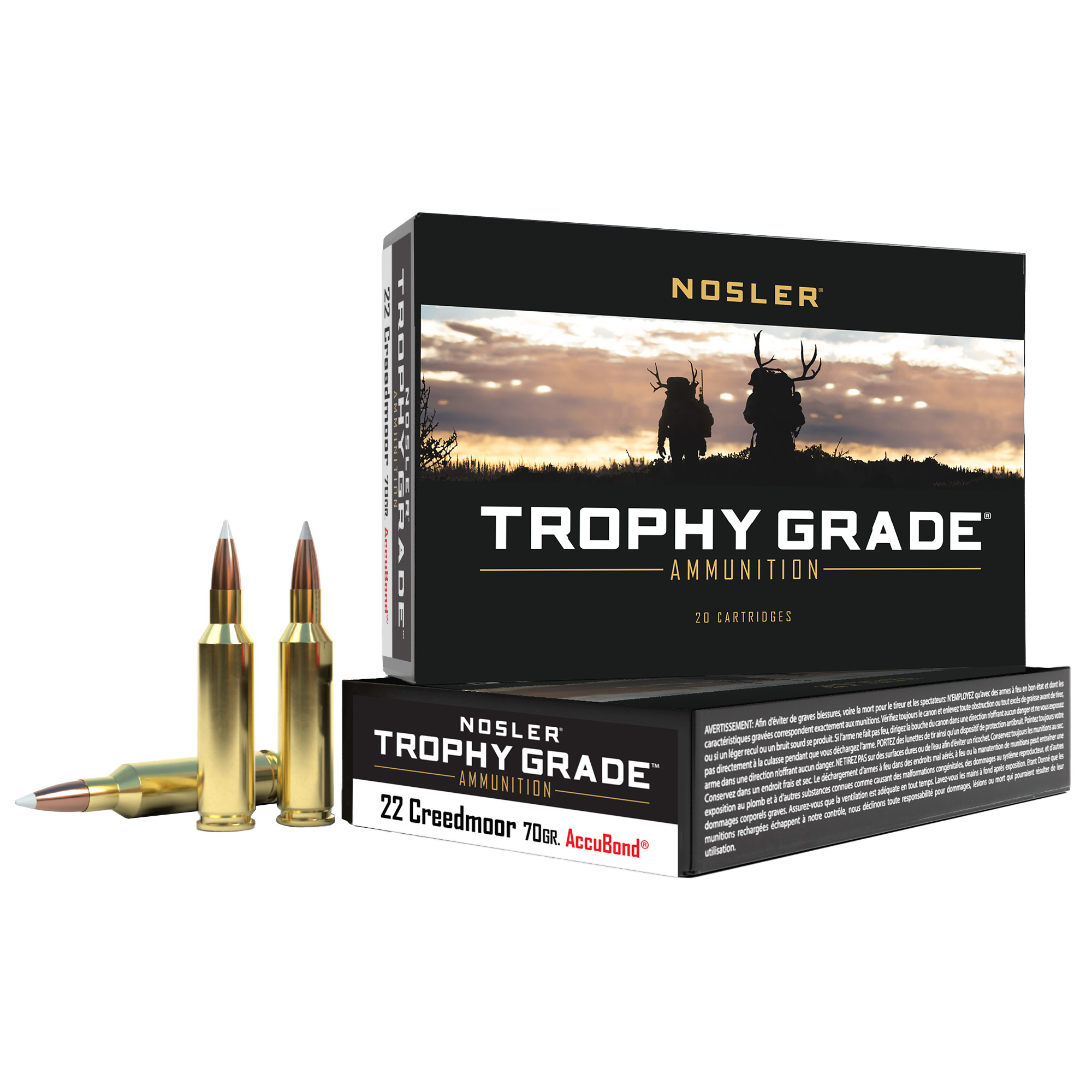 Nosler Tga 22 Creed 70 Grain Ab 20/200 bulk ammo product image