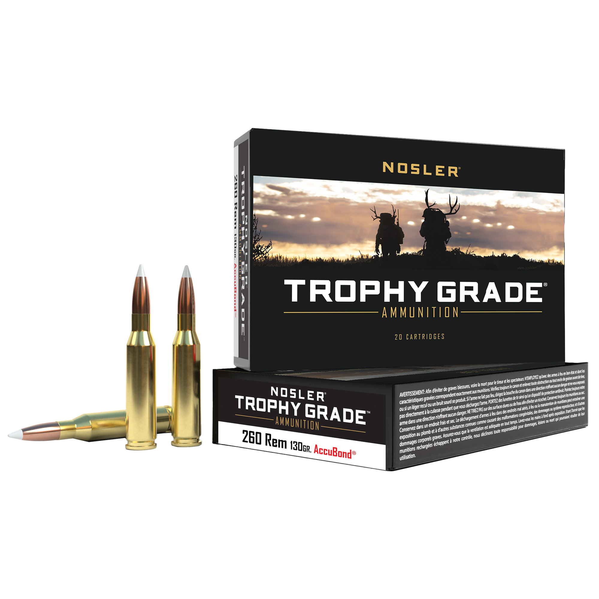 Nosler Tga 260 Rem 130 Grain Ab 20/200 bulk ammo product image