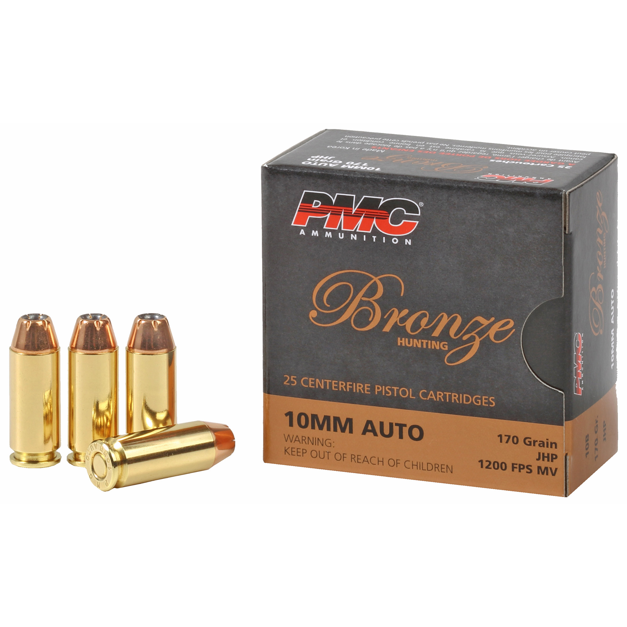 PMC Brnz 10mm 170 Grain JHP 25/500 bulk ammo product image