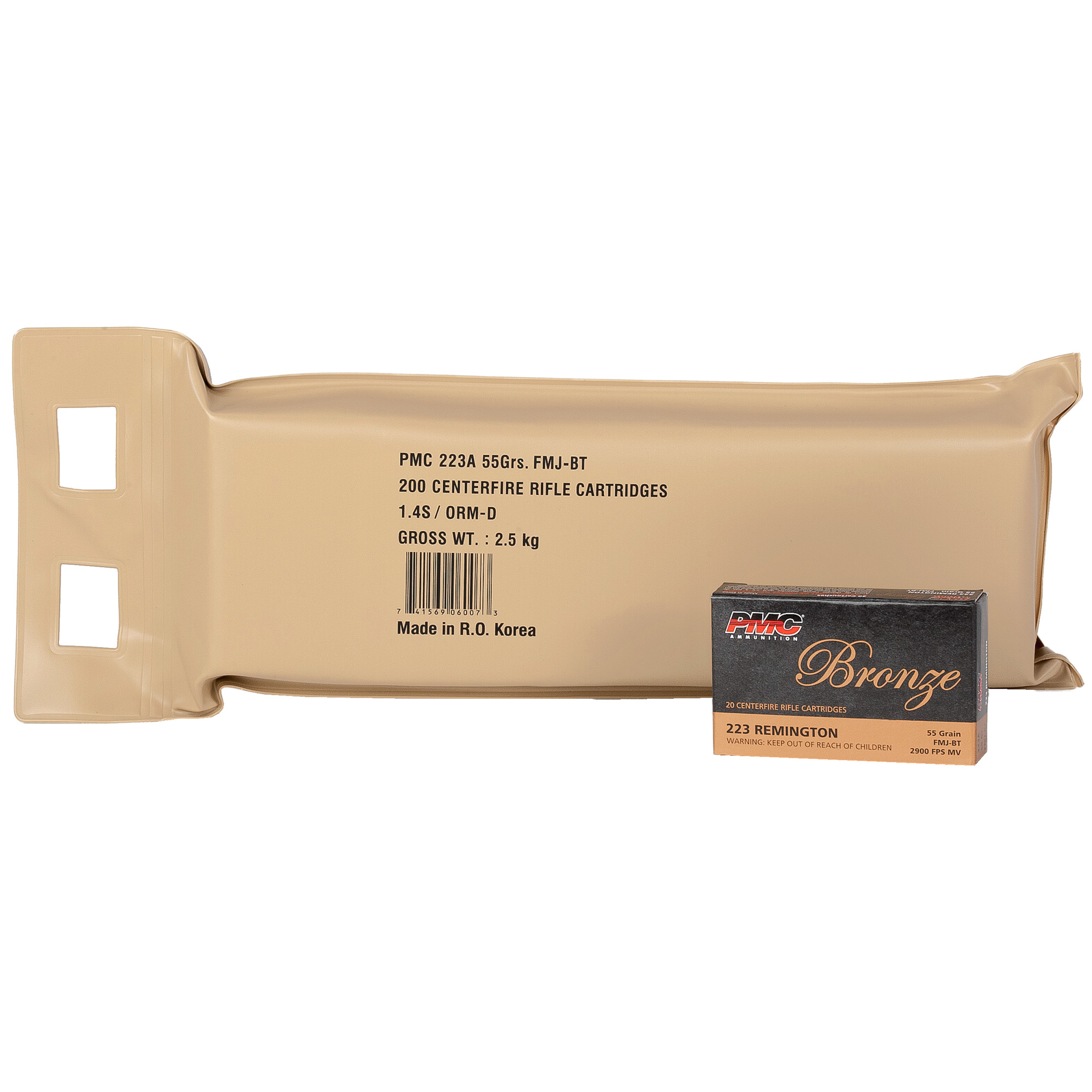 PMC Brnz 223rem 55 Grain FMJ 10 Bx Bp bulk ammo product image