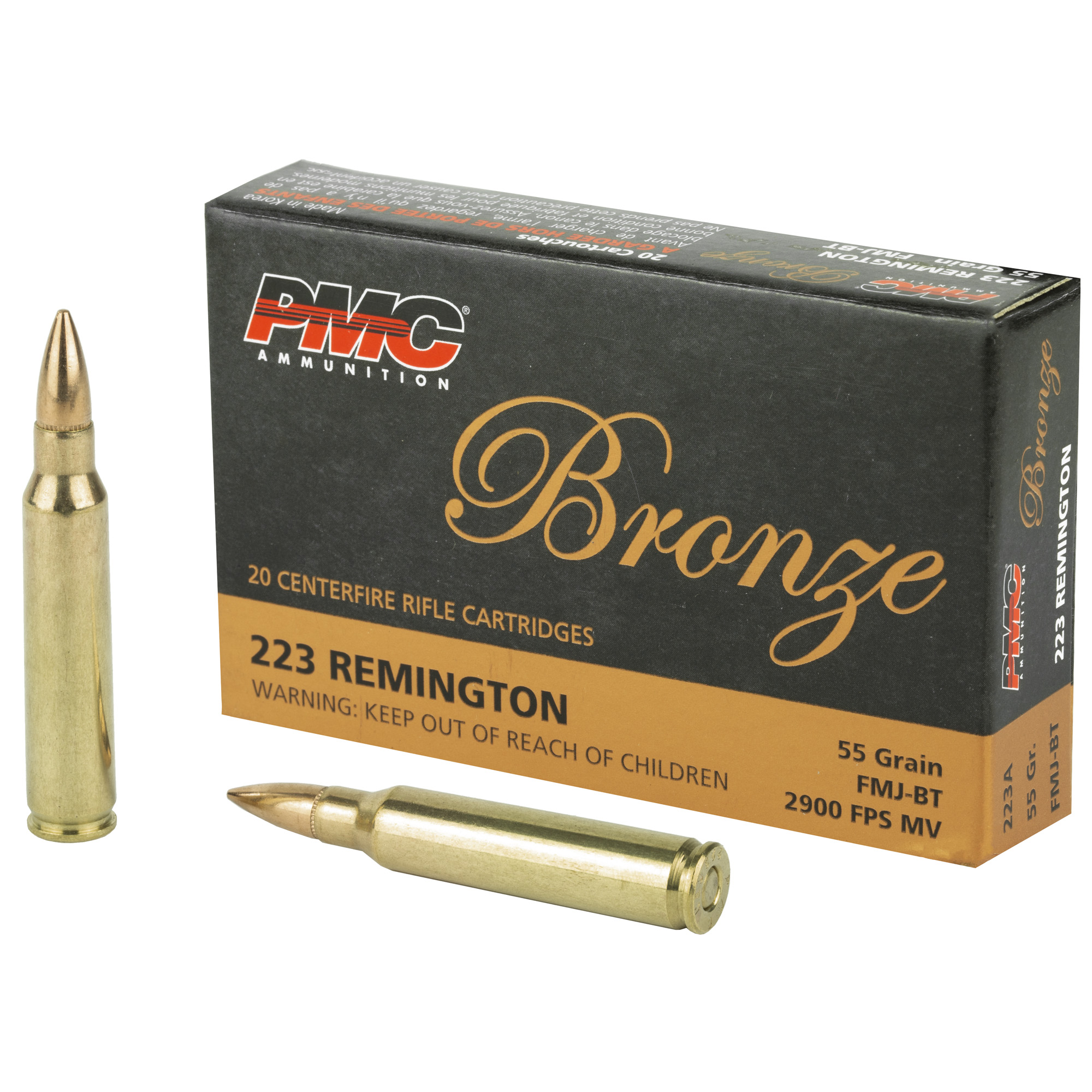 PMC Brnz 223rem 55 Grain FMJ 20/1000 bulk ammo product image