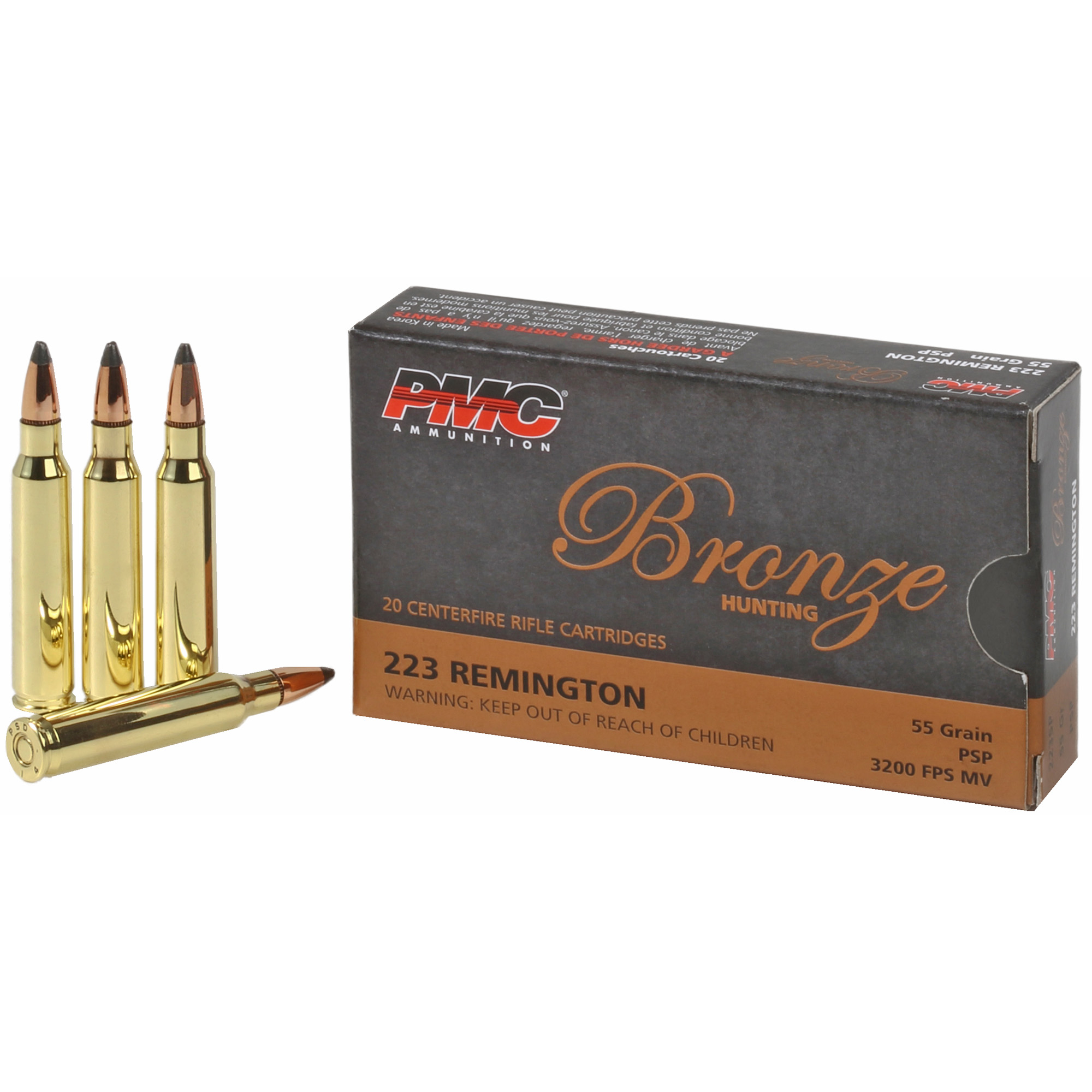 PMC Brnz 223rem 55 Grain SP 20/800 bulk ammo product image