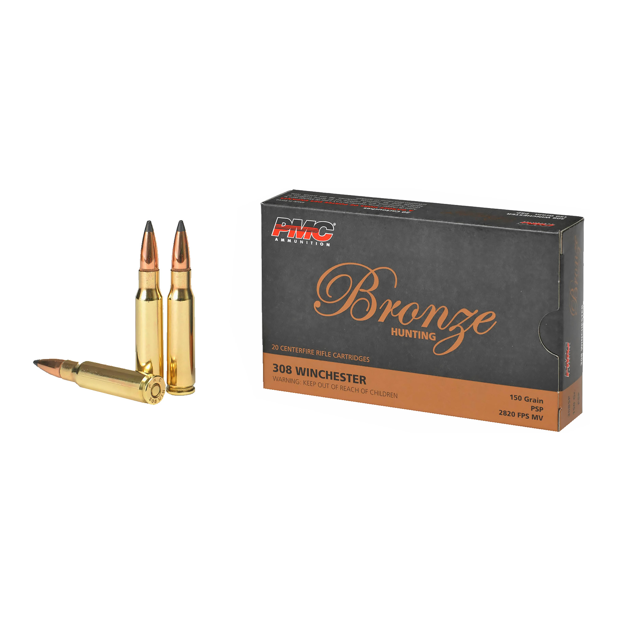 PMC Brnz 308win 150 Grain SP 20/200 bulk ammo product image
