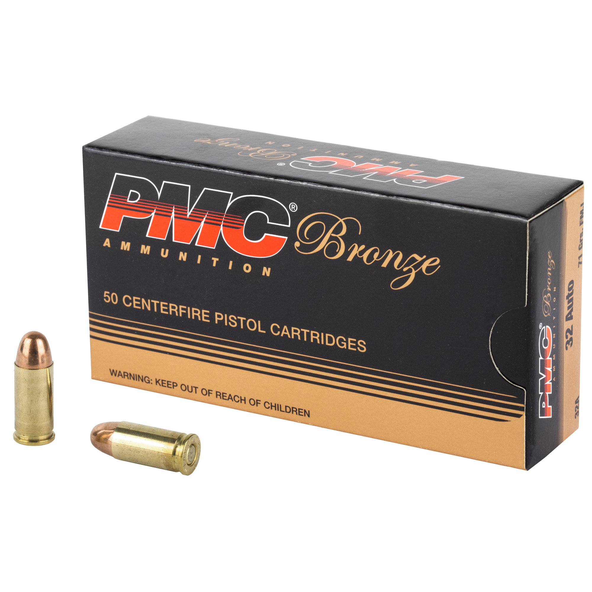 PMC Brnz 32acp 71 Grain FMJ 50/1000 bulk ammo product image