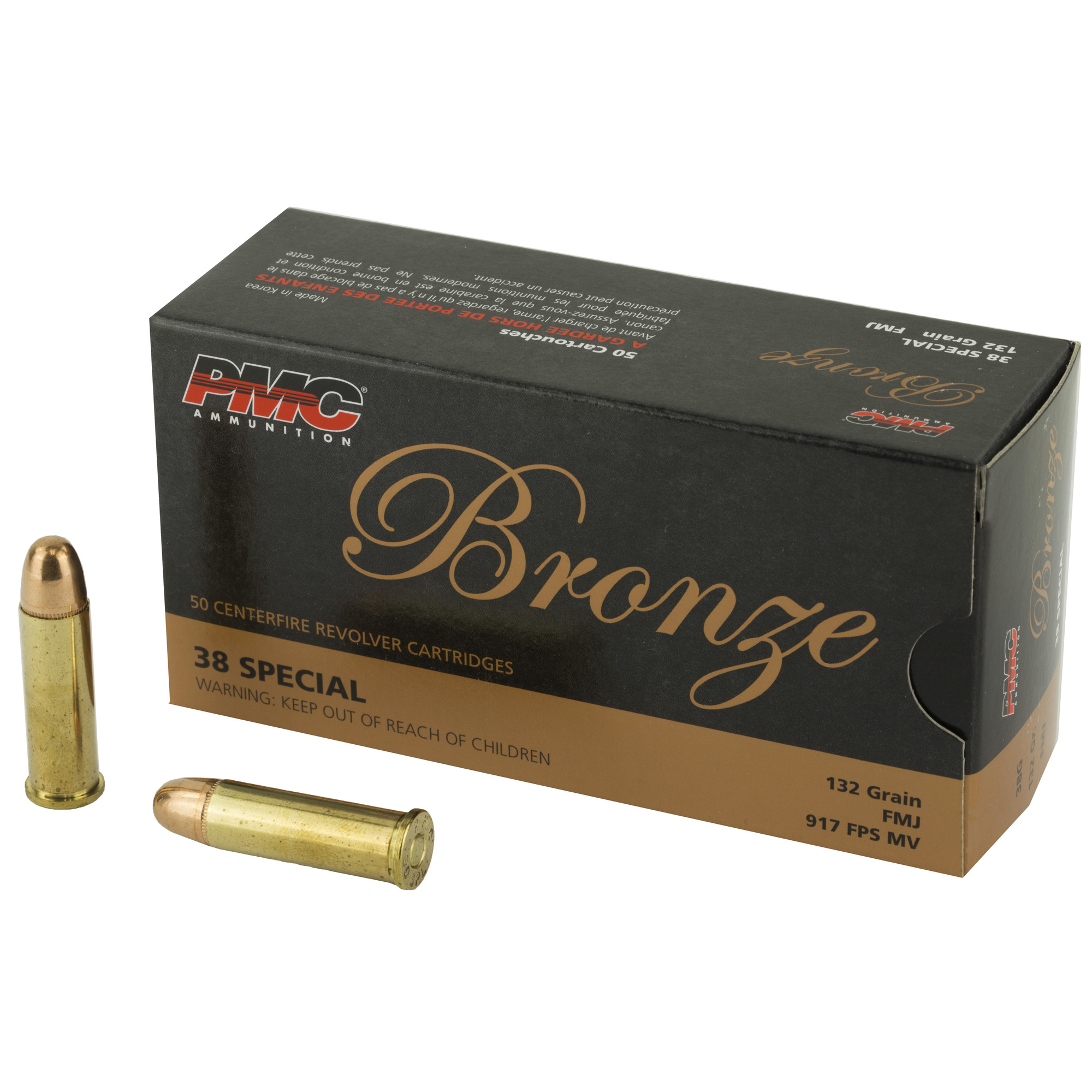 PMC Brnz 38spl 132 Grain FMJ 50/1000 bulk ammo product image