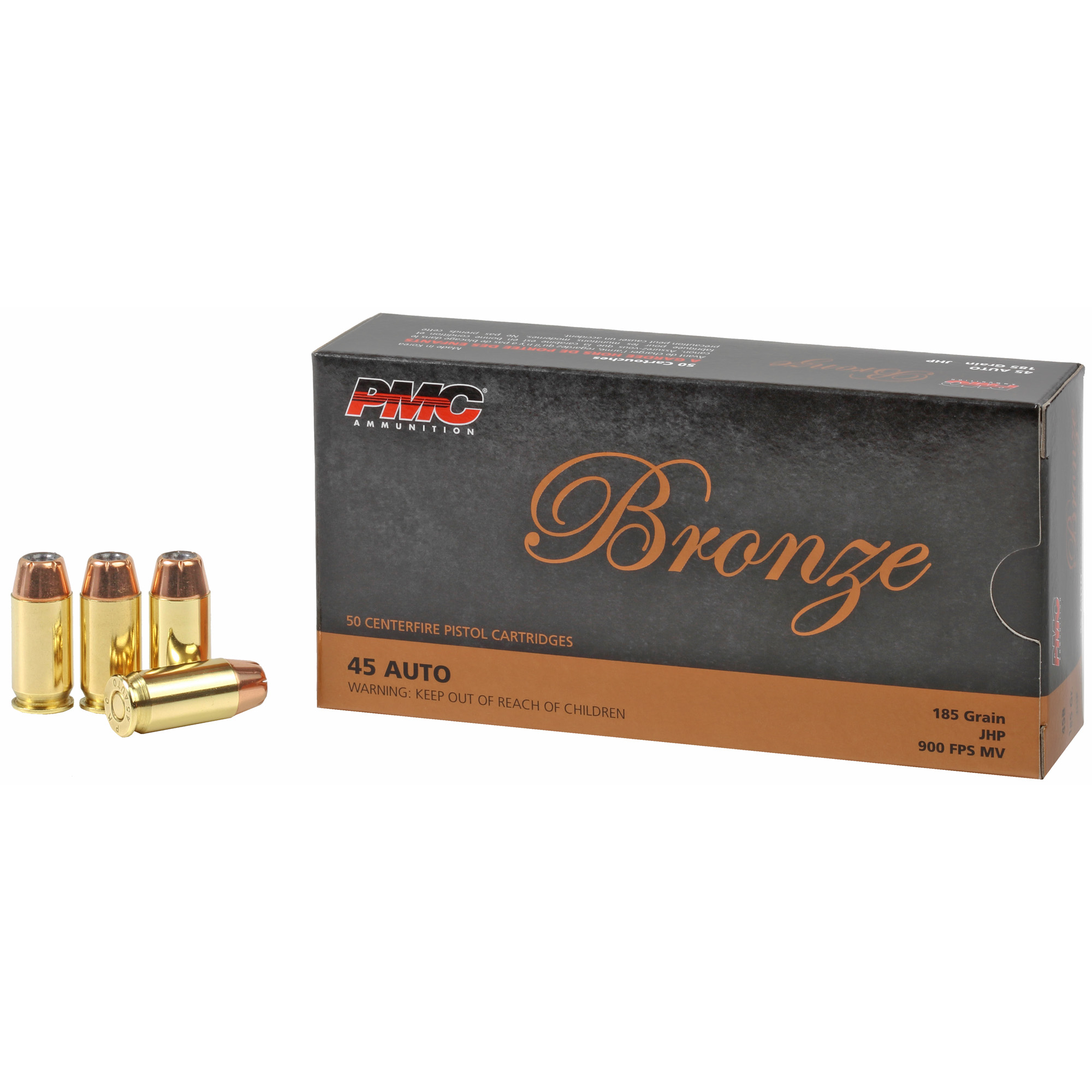 PMC Brnz 45 ACP 185 Grain JHP 50/1000 bulk ammo product image