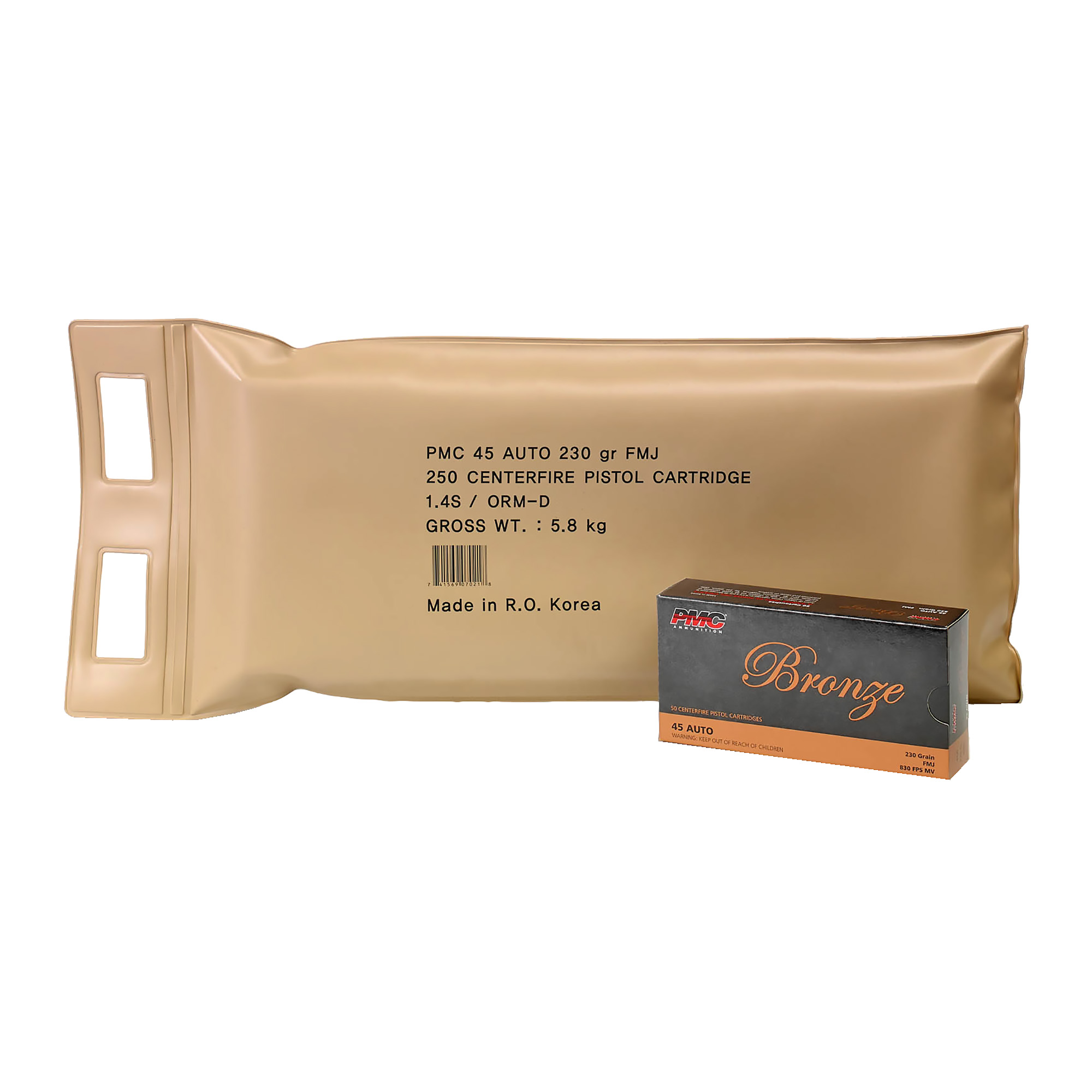 PMC Brnz 45 ACP 230 Grain FMJ 5 Bx Bp bulk ammo product image