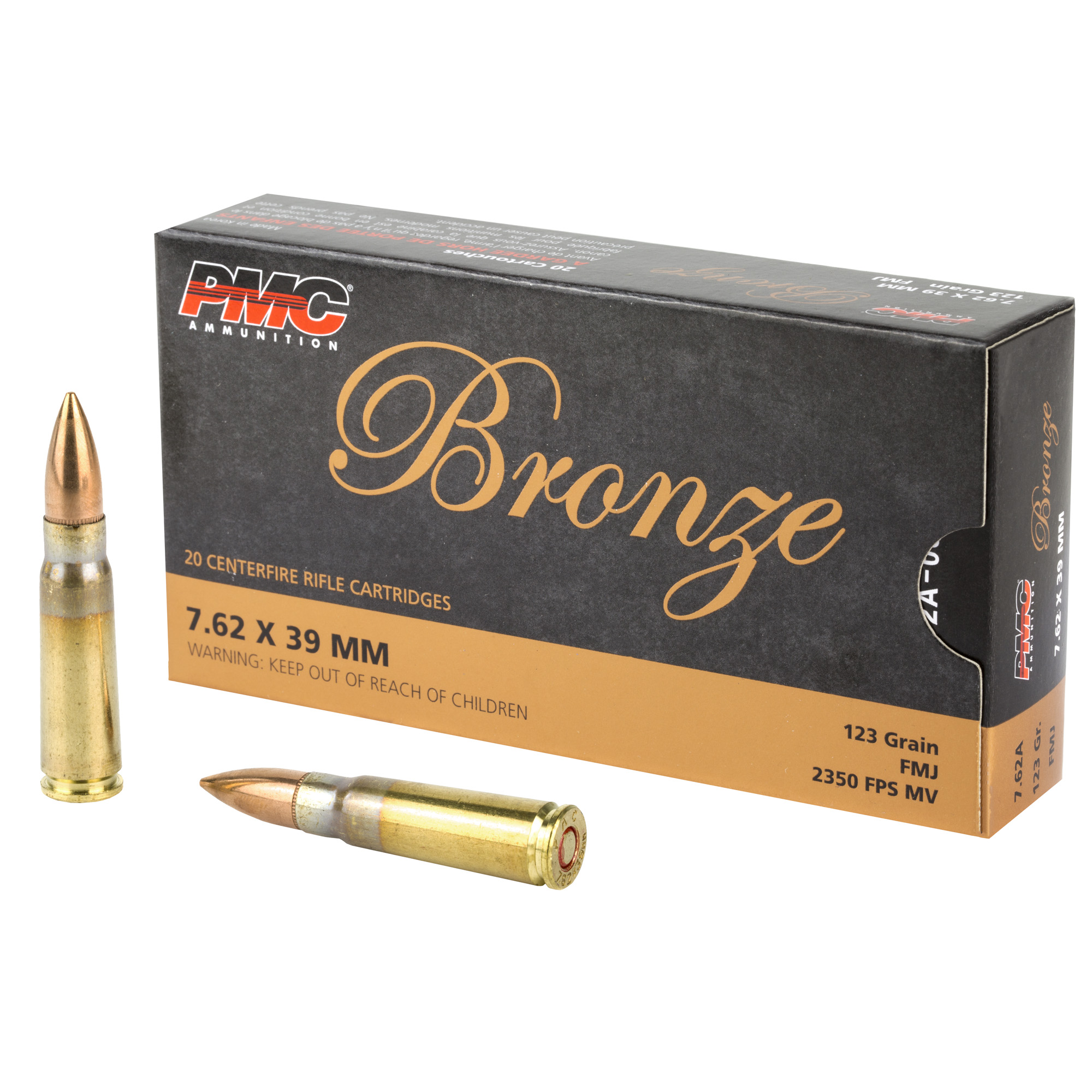 PMC Brnz 7.62×39 123 Grain FMJ 20/500 bulk ammo product image