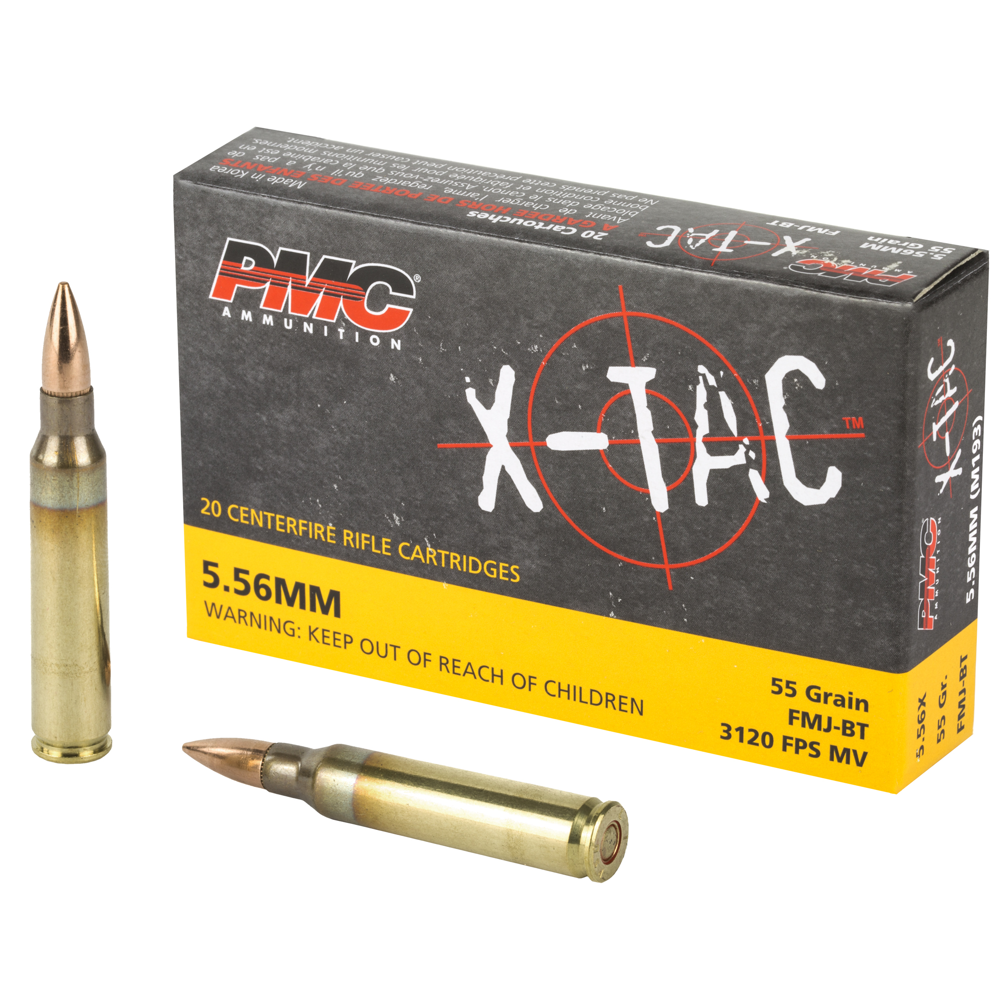PMC Xtac 556nato 55 Grain FMJBT 20/1000 bulk ammo product image