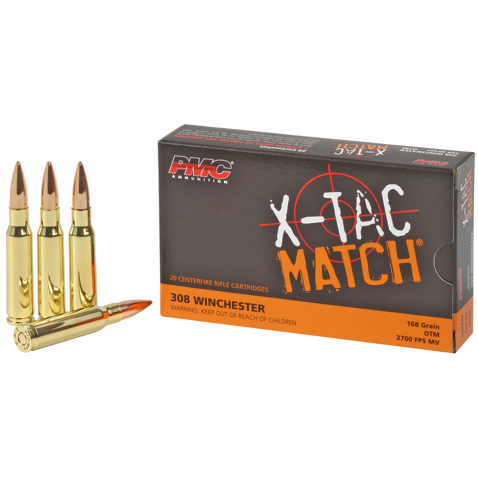 PMC Xtacm 308win 168 Grain OTM BT 20/800 bulk ammo product image