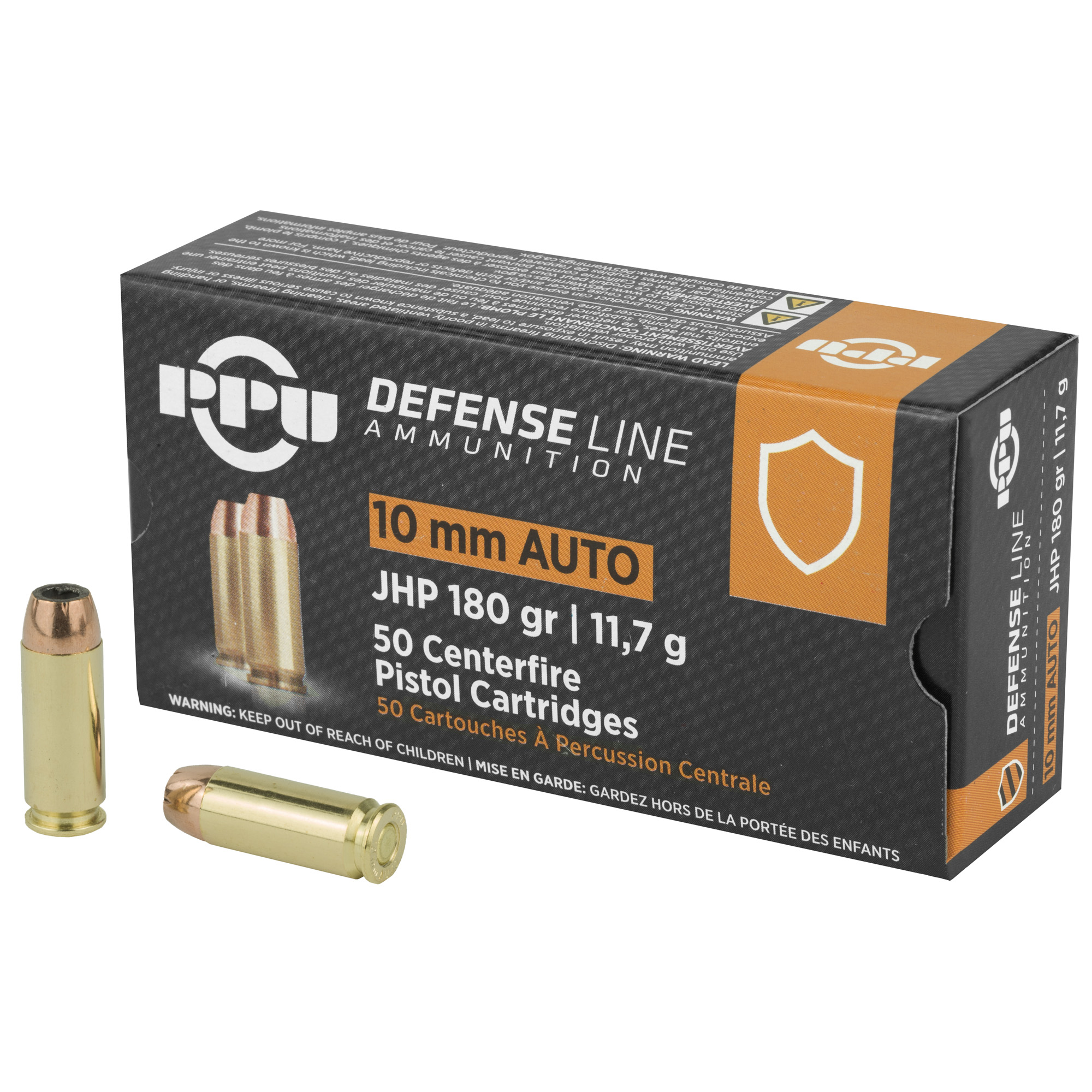 PPU 10mm JHP 180 Grain 50/500 bulk ammo product image