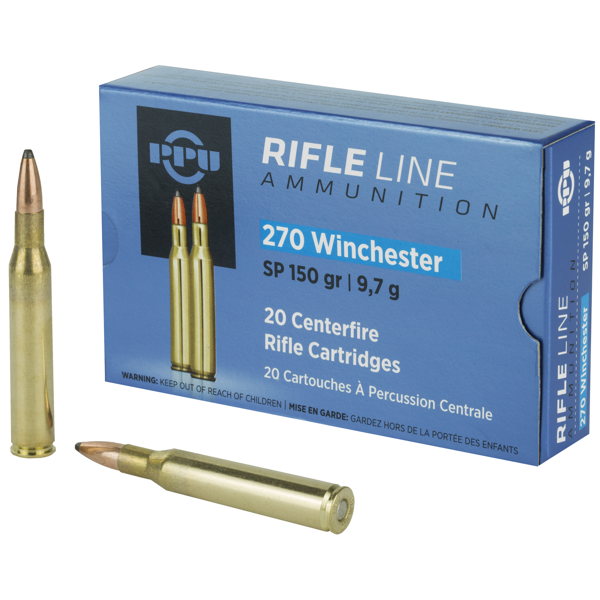 PPU 270win SP 150 Grain 20/200 bulk ammo product image
