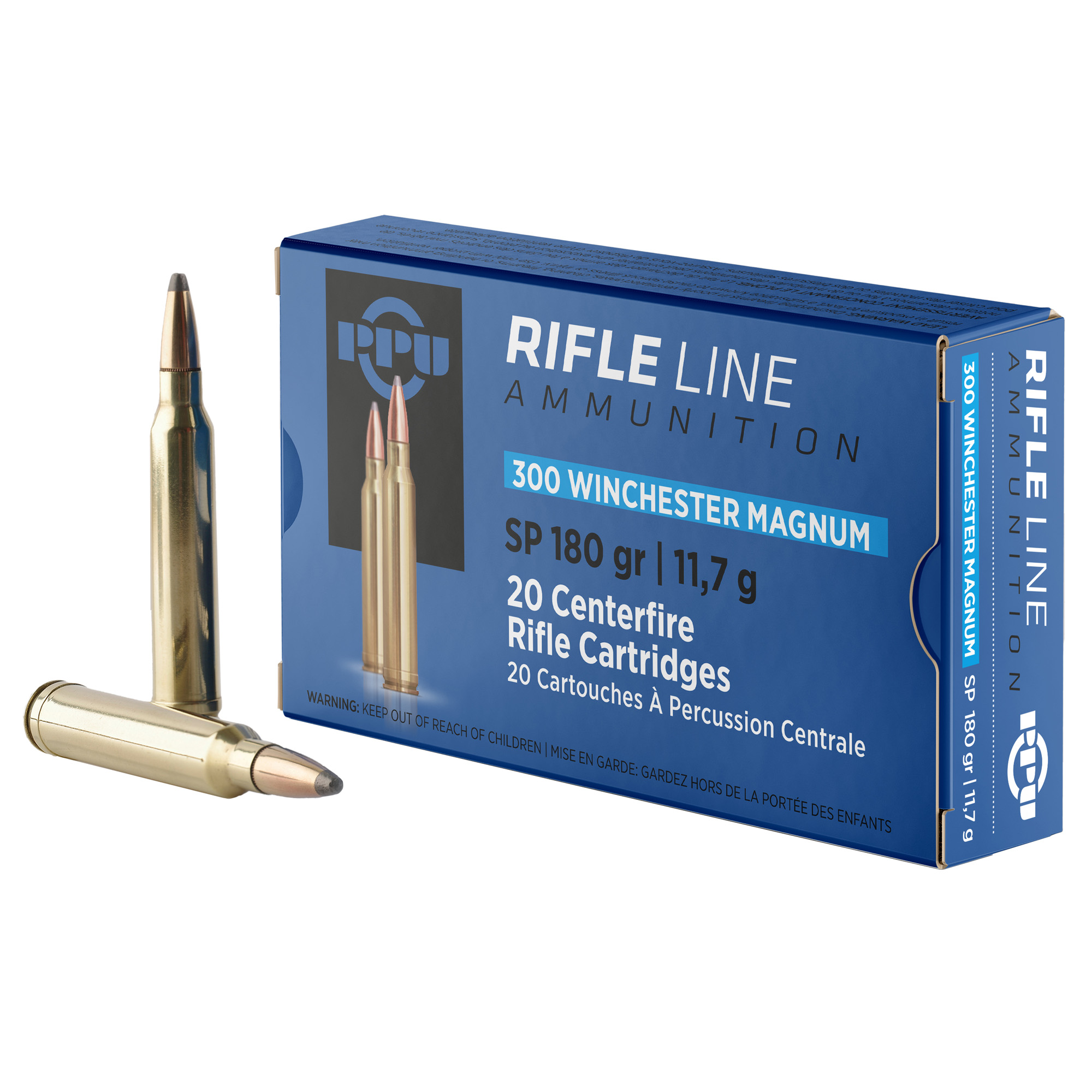 PPU 300 Win Mag 180 Grain SP 20/200 bulk ammo product image