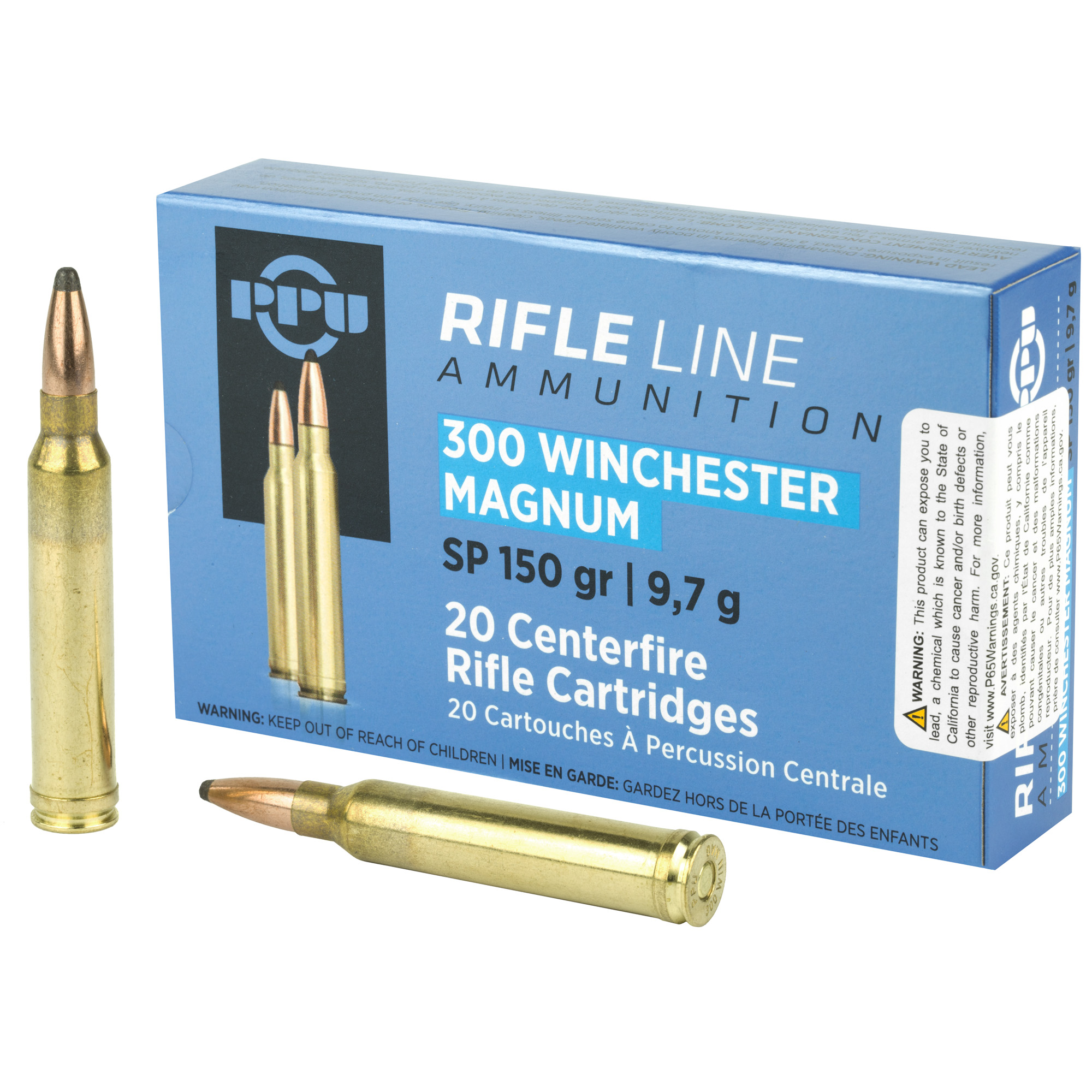 PPU 300win Mag SP 150 Grain 20/200 bulk ammo product image