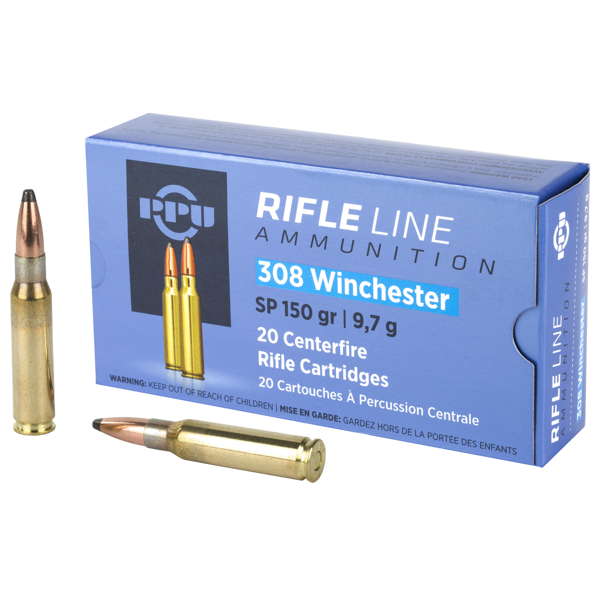 PPU 308win SP 150 Grain 20/200 bulk ammo product image