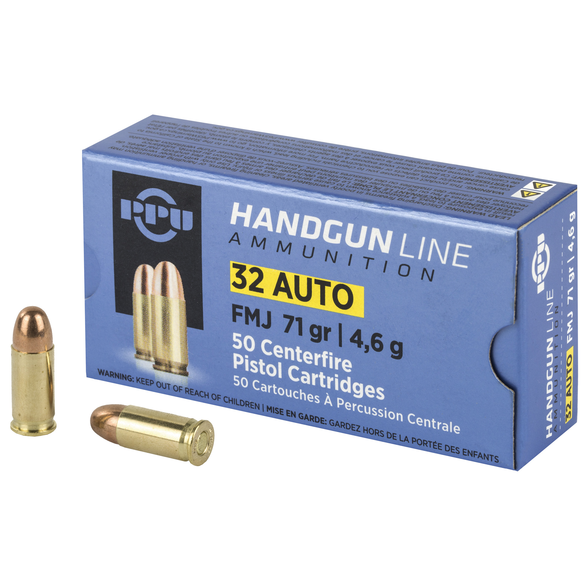 PPU 32acp FMJ 71 Grain 50/1000 bulk ammo product image