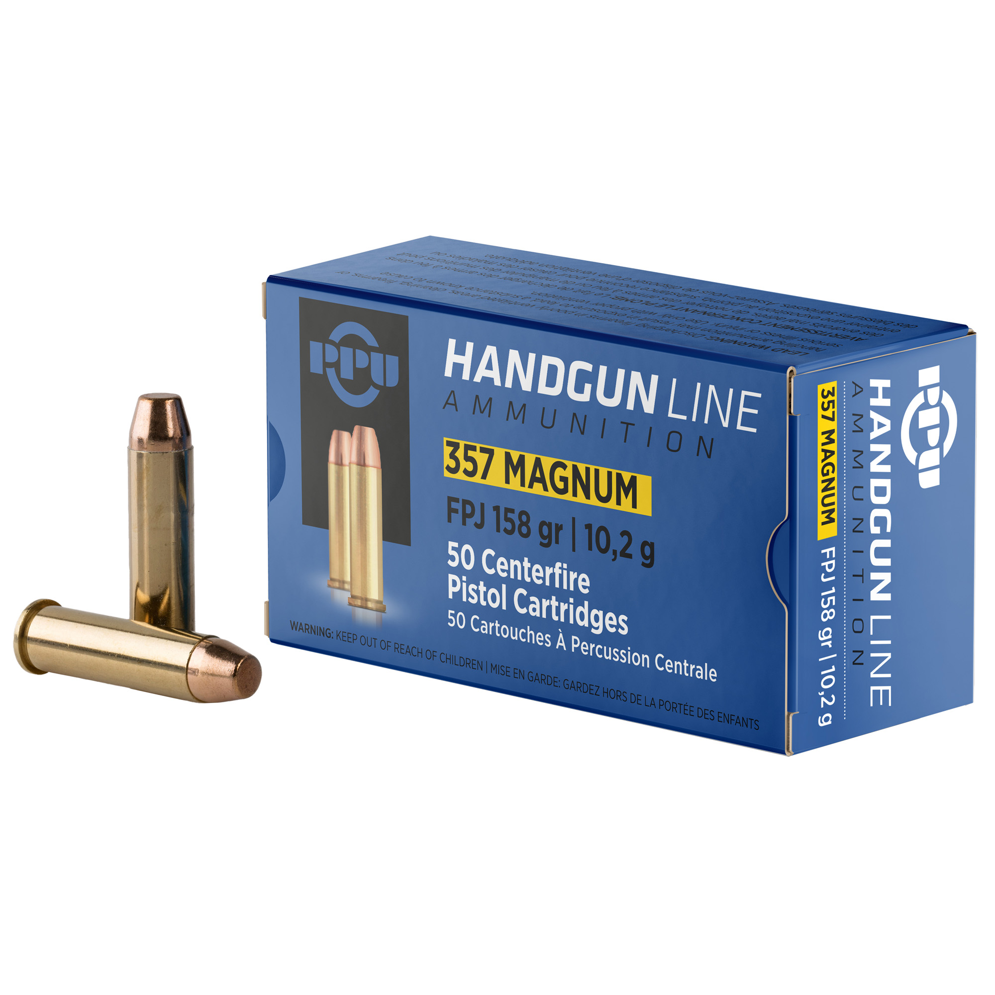 PPU .357 Magnum 158 Grain JHP 50/500 bulk ammo product image