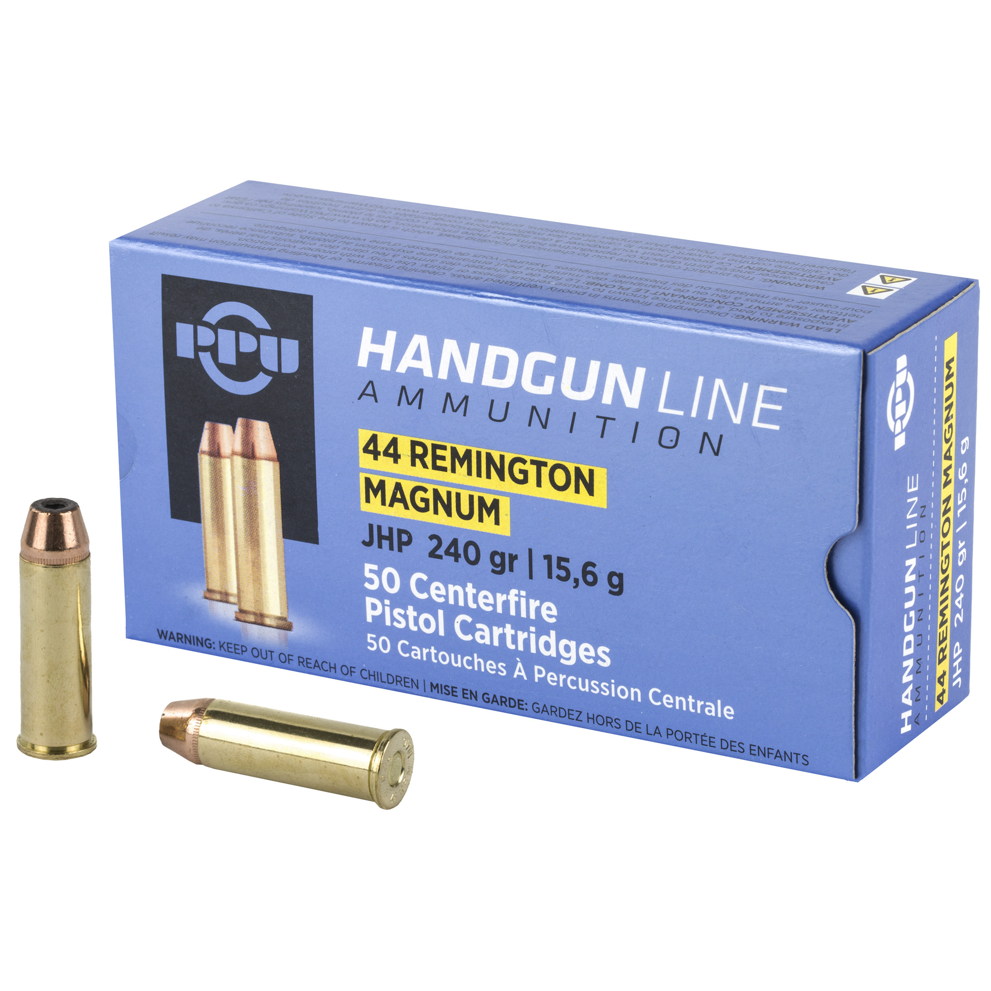 PPU 44mag JHP 240 Grain 50/500 bulk ammo product image