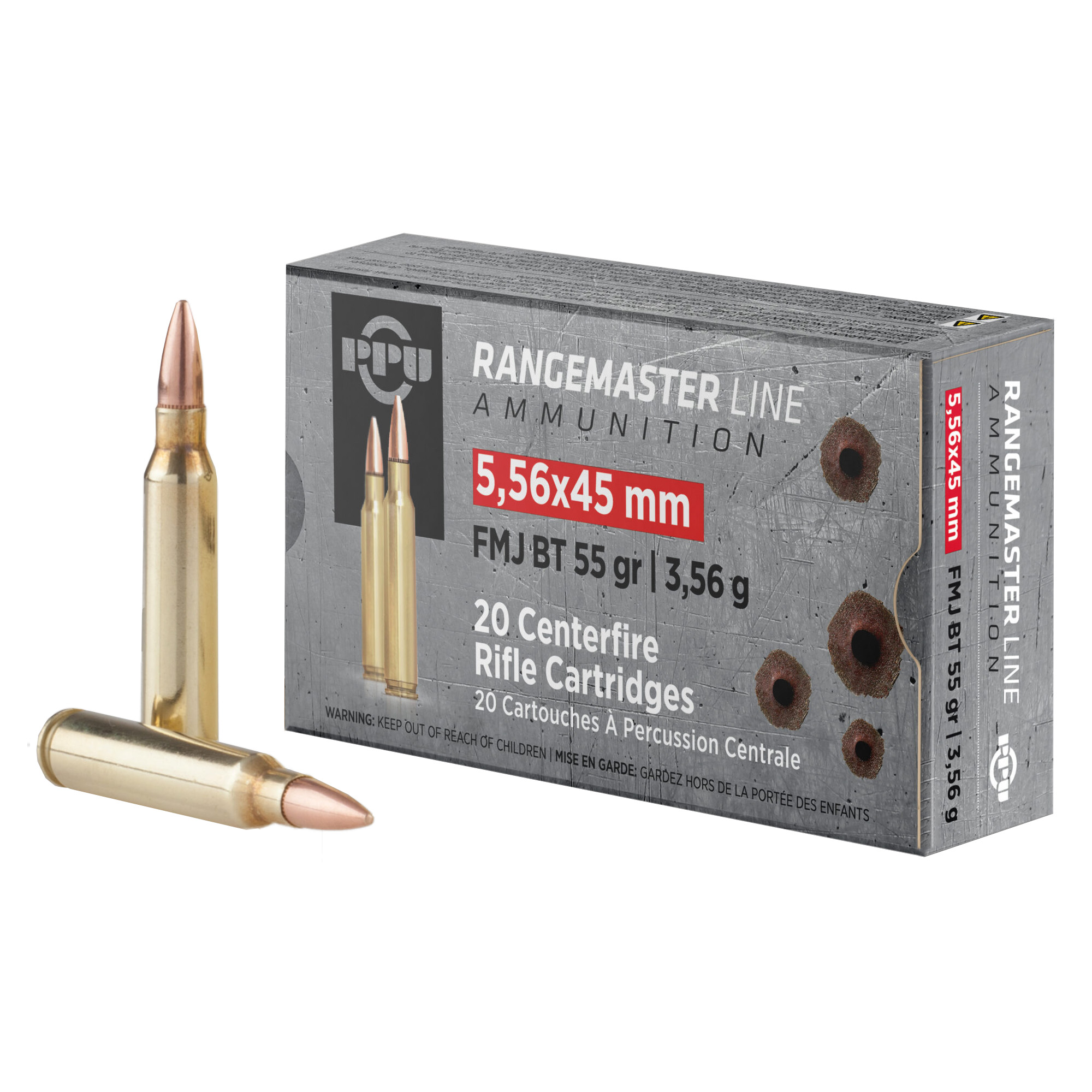 PPU 556nato 55 Grain Rm FMJ 20/1000 bulk ammo product image