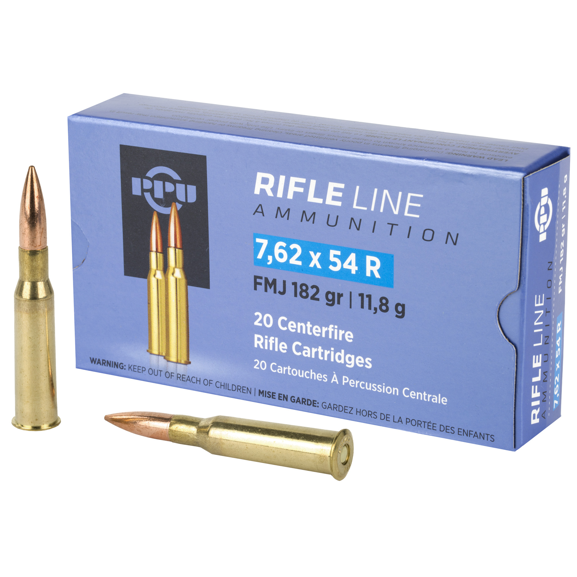 PPU 7.62x54r FMJ 182 Grain 20/200 bulk ammo product image