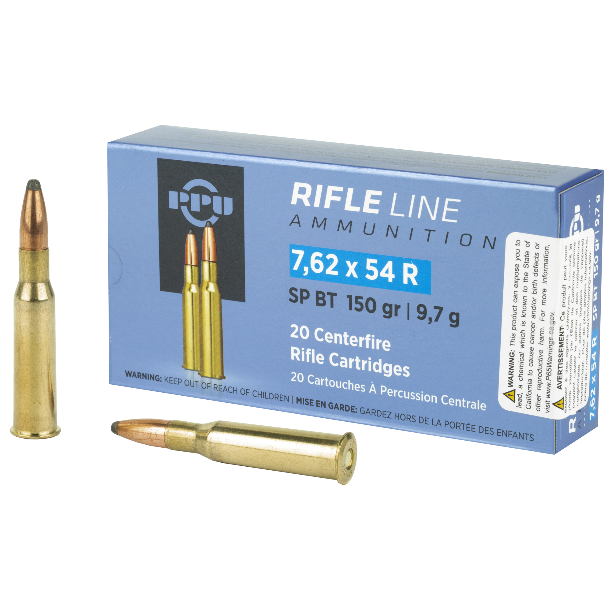 PPU 7.62x54r SP 150 Grain 20/200 bulk ammo product image