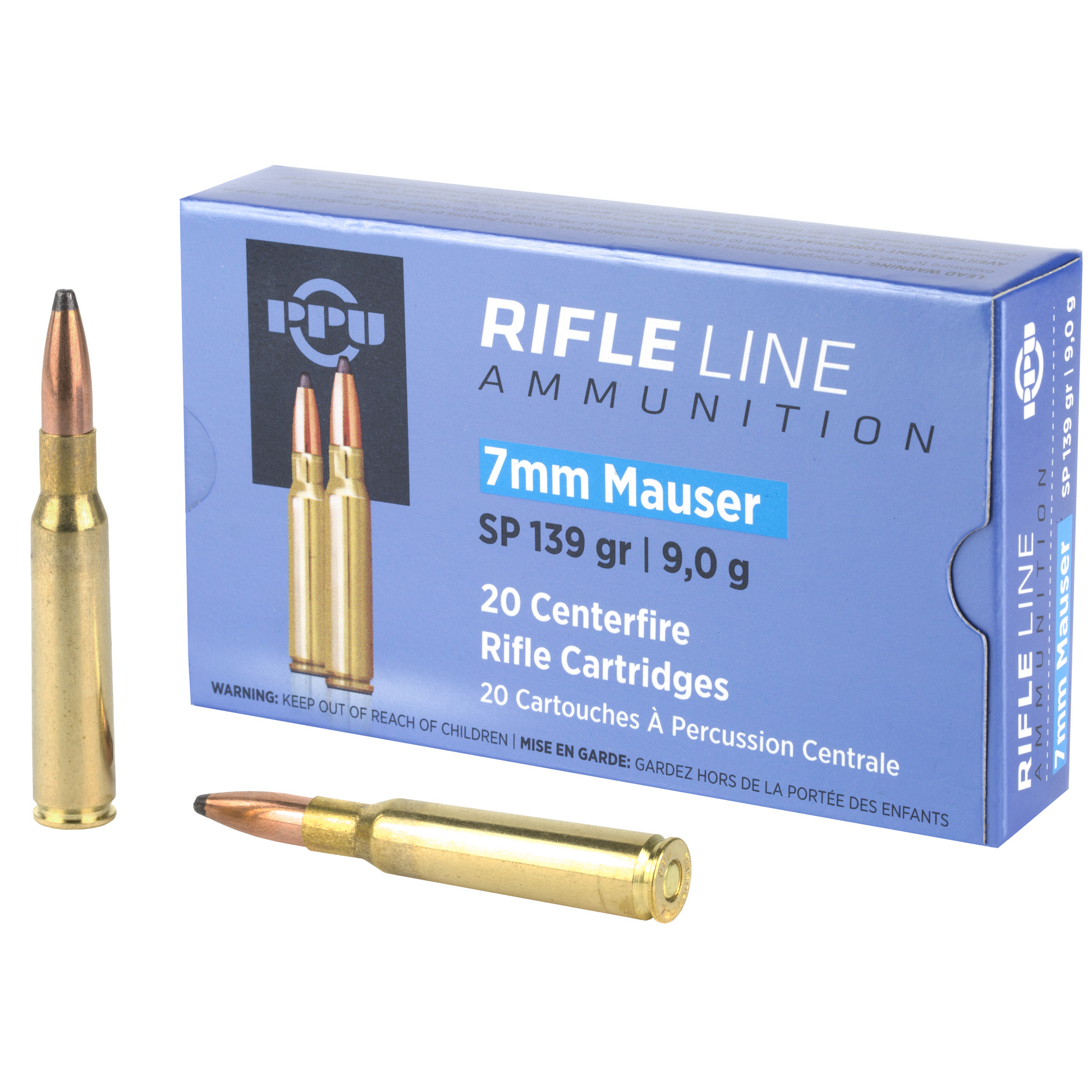 PPU 7mm Mauser SP 139 Grain 20/200 bulk ammo product image