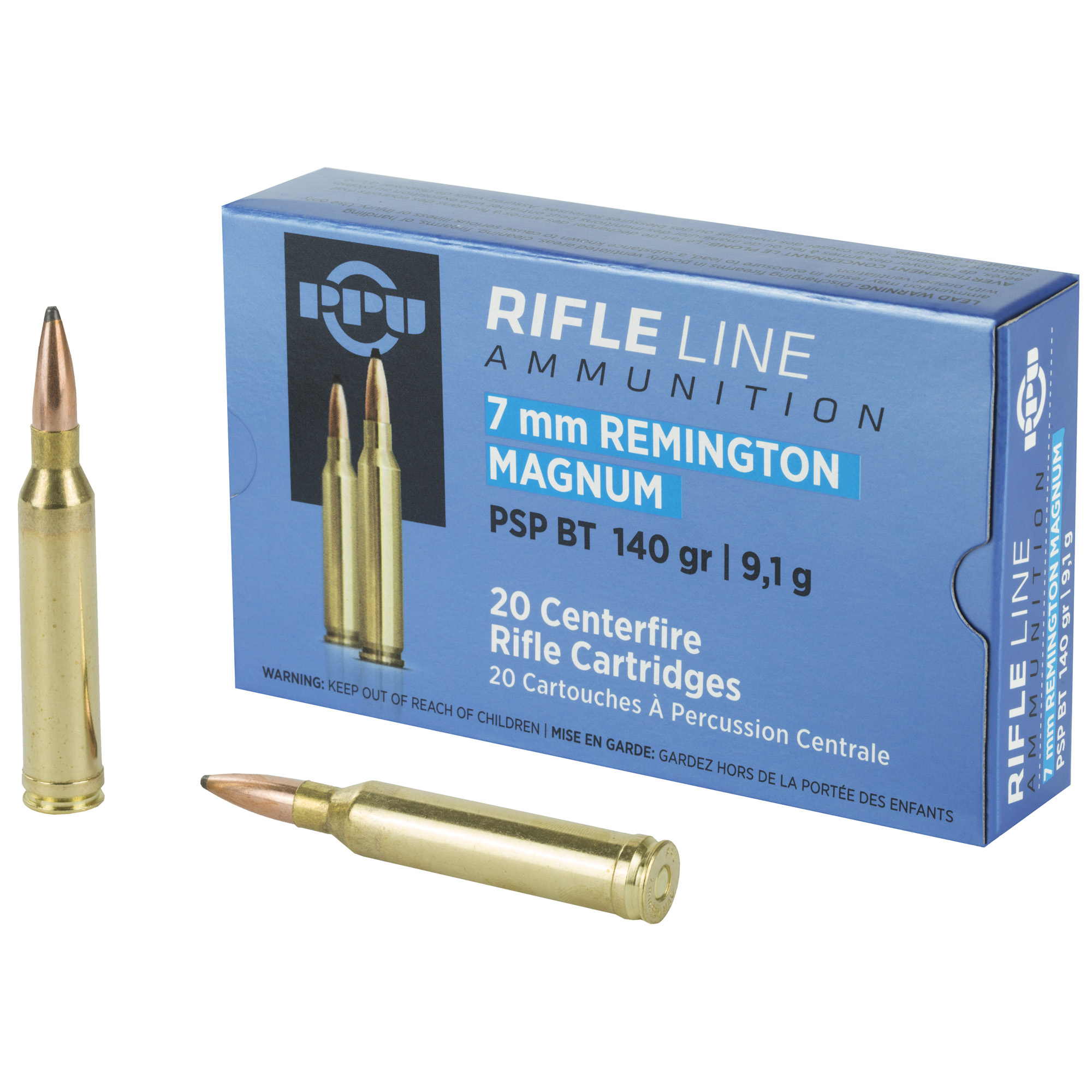 PPU 7mm Rem Mag PSP 140 Grain 20/200 bulk ammo product image