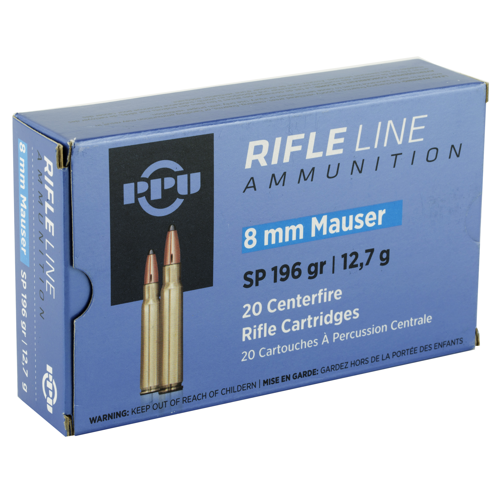 PPU 8mm Mauser SP 196 Grain 20/200 bulk ammo product image